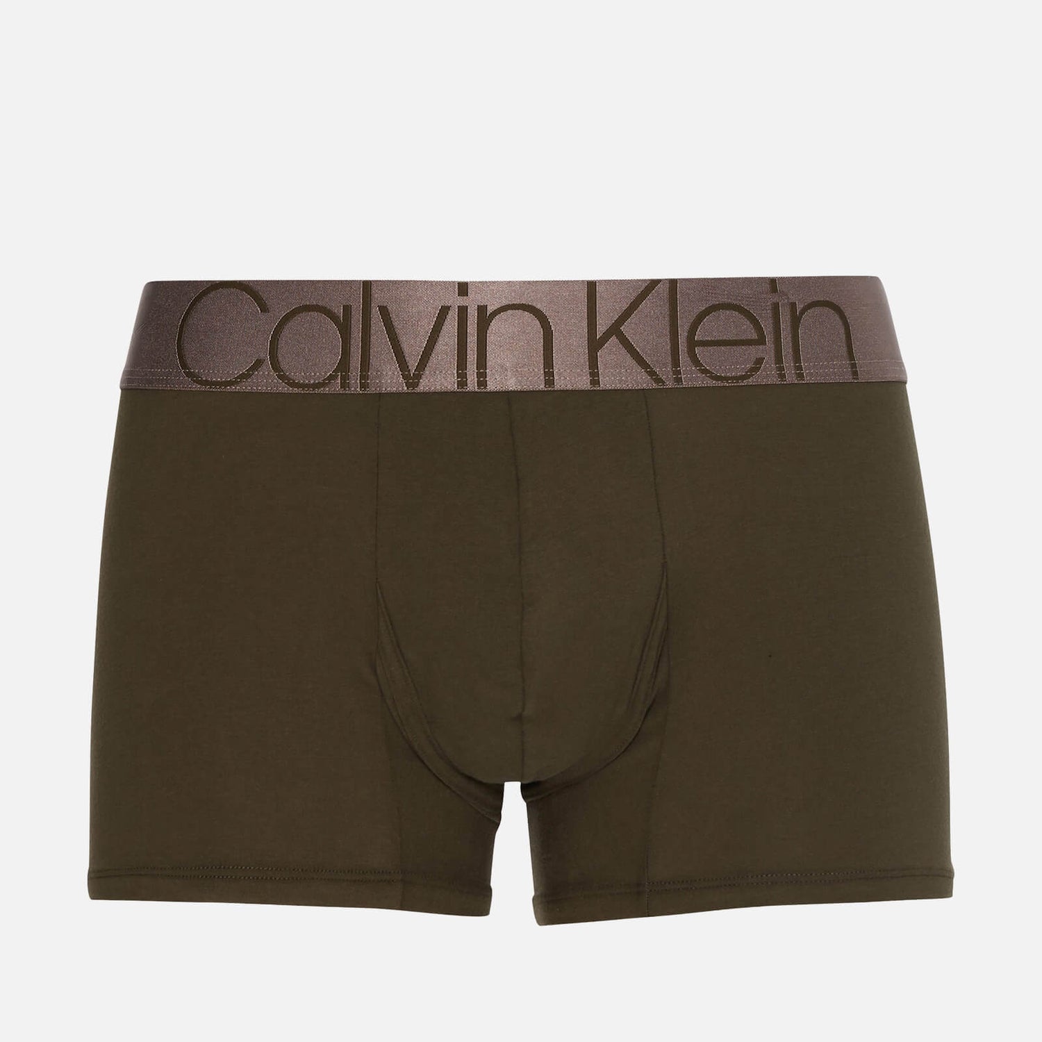 Calvin Klein Men's Logo Waistband Trunk Boxers - Army Green