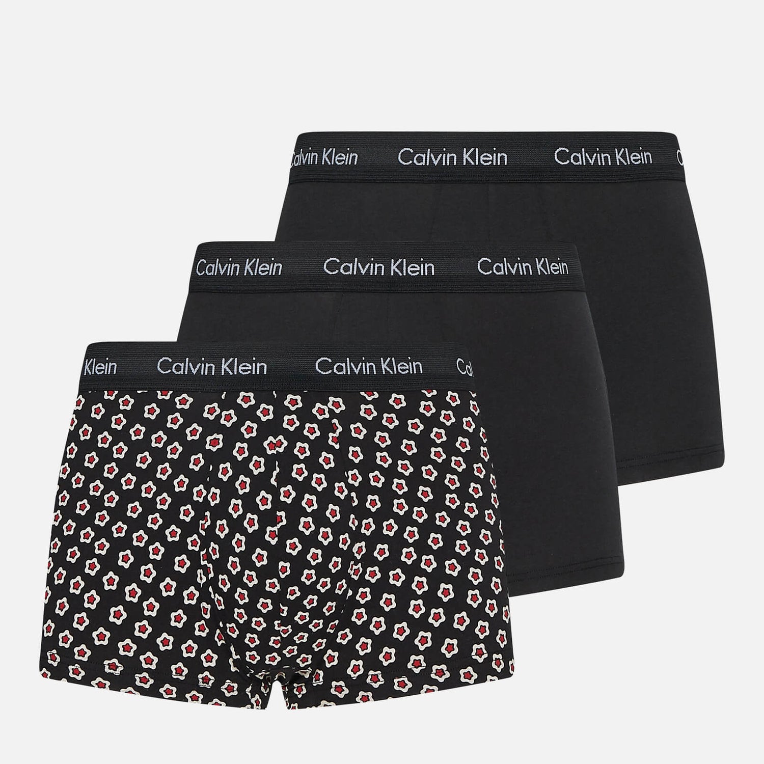 Calvin Klein Men's 3 Pack Low Rise Trunk Boxers - Black/Black/Dreamy Star Print