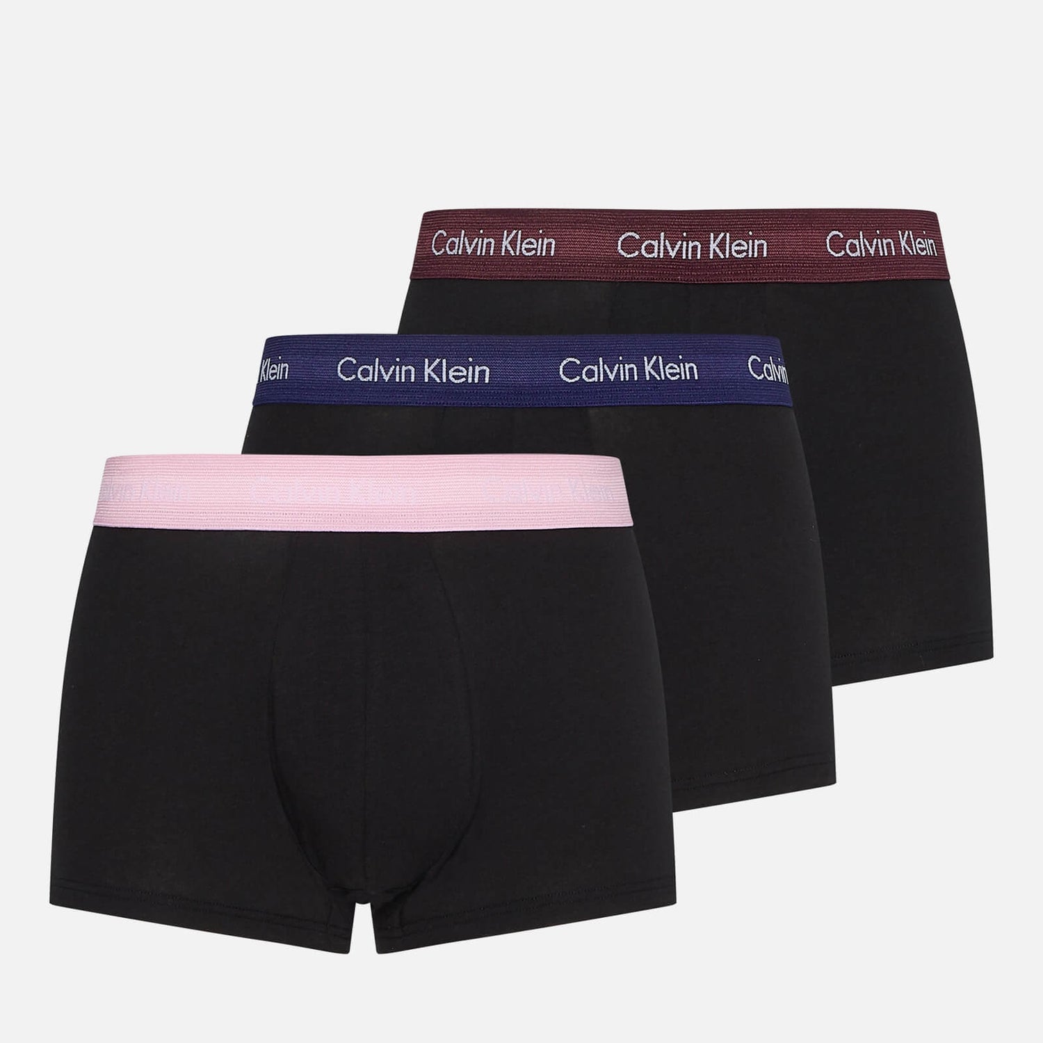 Calvin Klein Men's 3 Pack Low Rise Trunk Boxers - B-Grape Glimmer/Pale Orchid/Purple