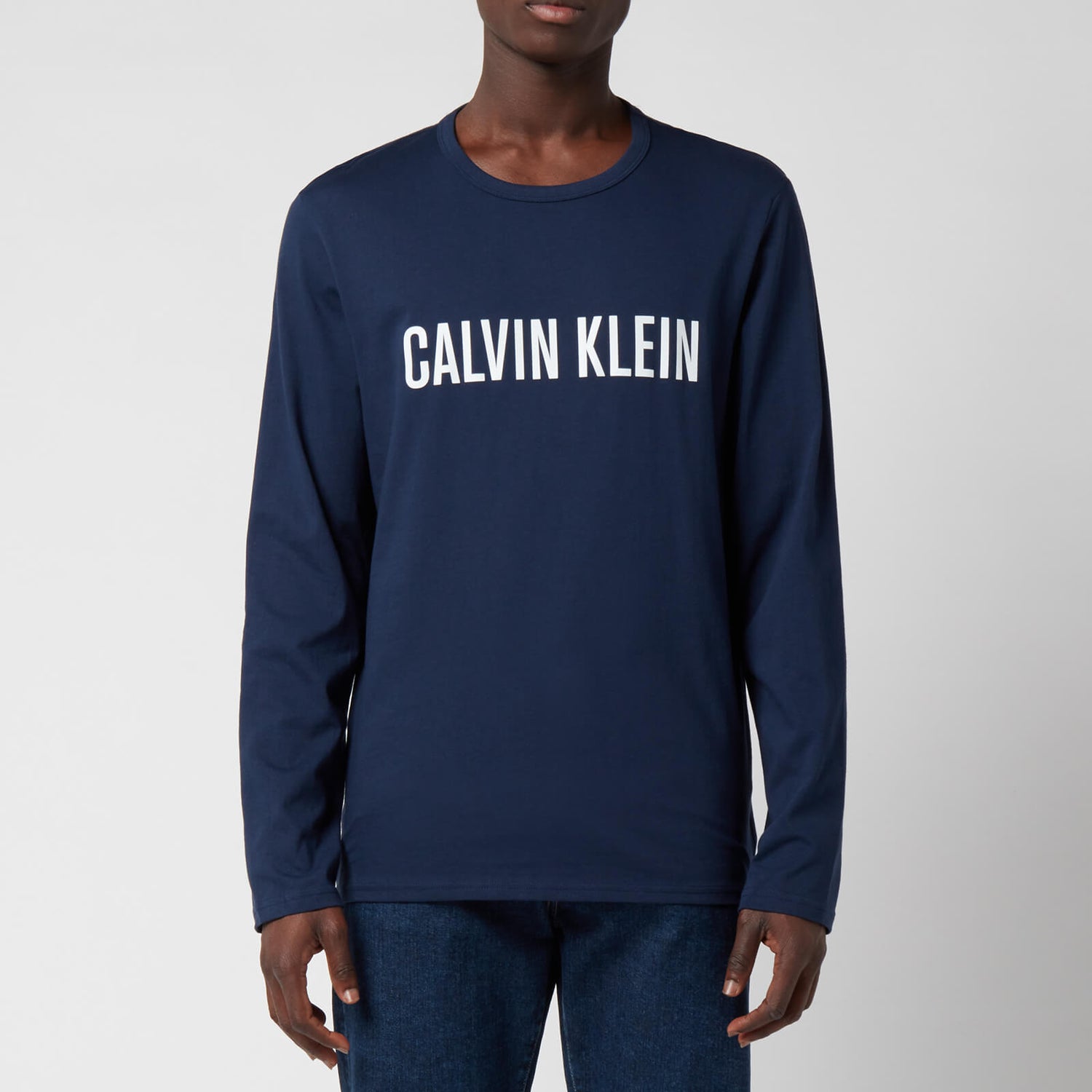 Calvin Klein Men's Long Sleeve Logo Top - Blue Shadow/White