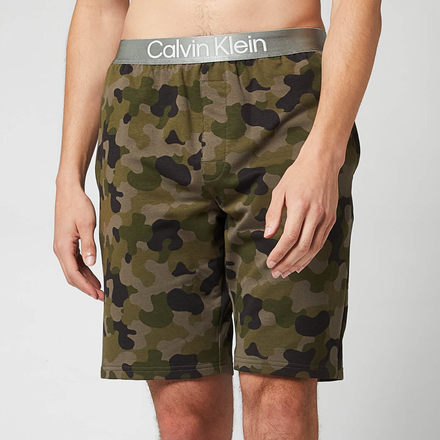 Calvin Klein Men's Sleep Shorts - Galvanize Camo Army Green - M