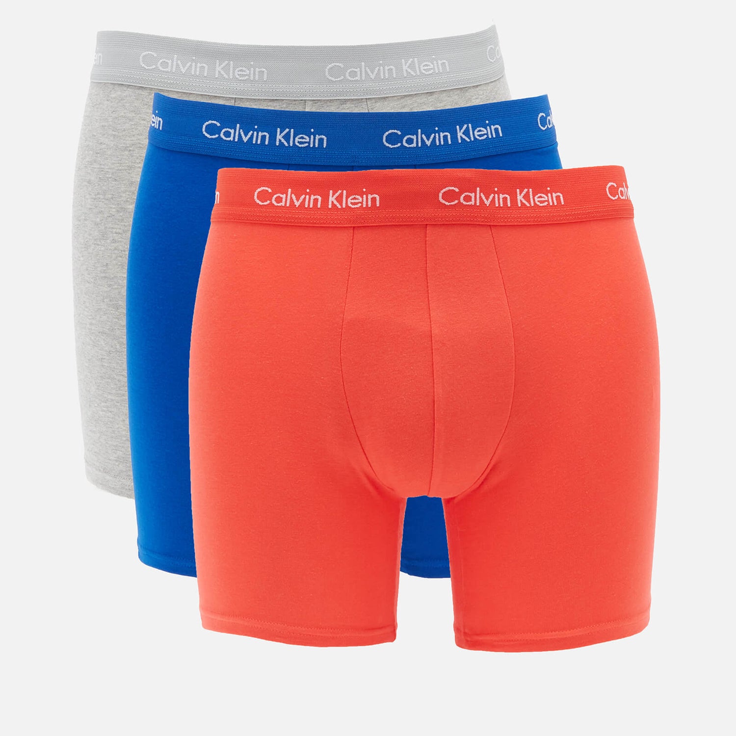 Calvin Klein Men's 3 Pack Boxer Briefs - Royalty/Grey Heather/Exotic Coral