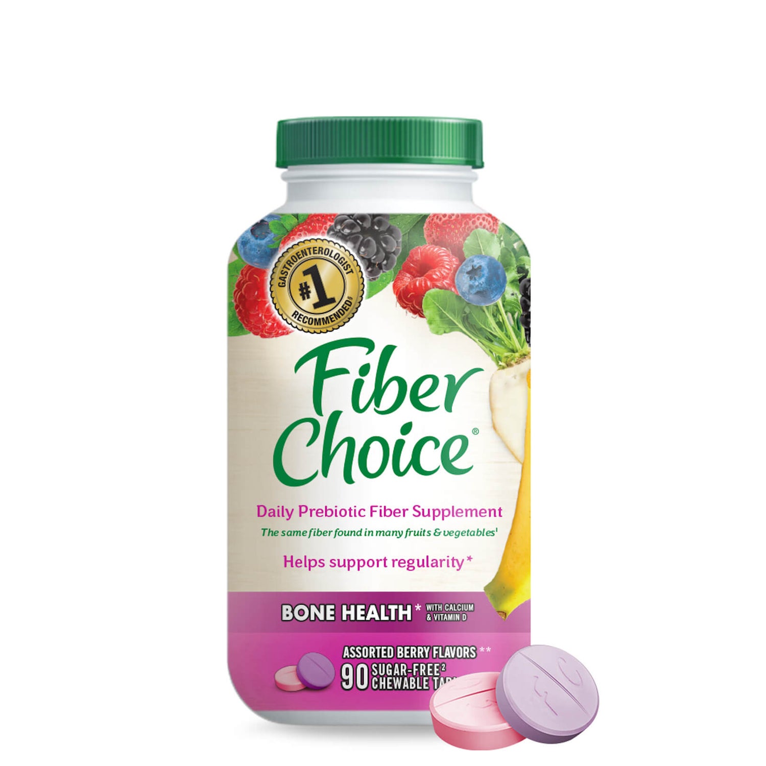 Fiber Choice® Bone Health† with Calcium and Vitamin D3 Chewable Tablets 90 Capsules
