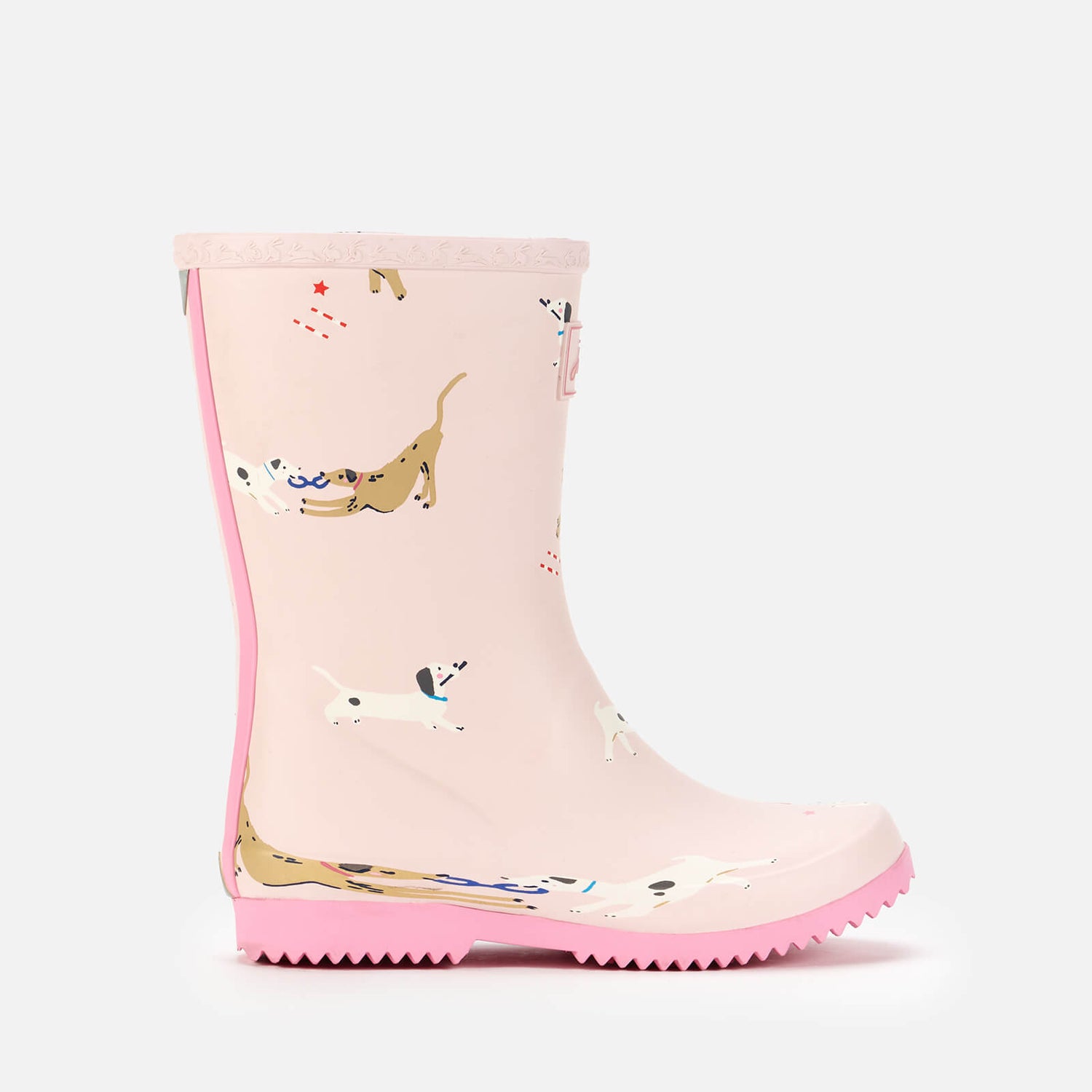 Joules Girls' Dog Print Wellies - Pink