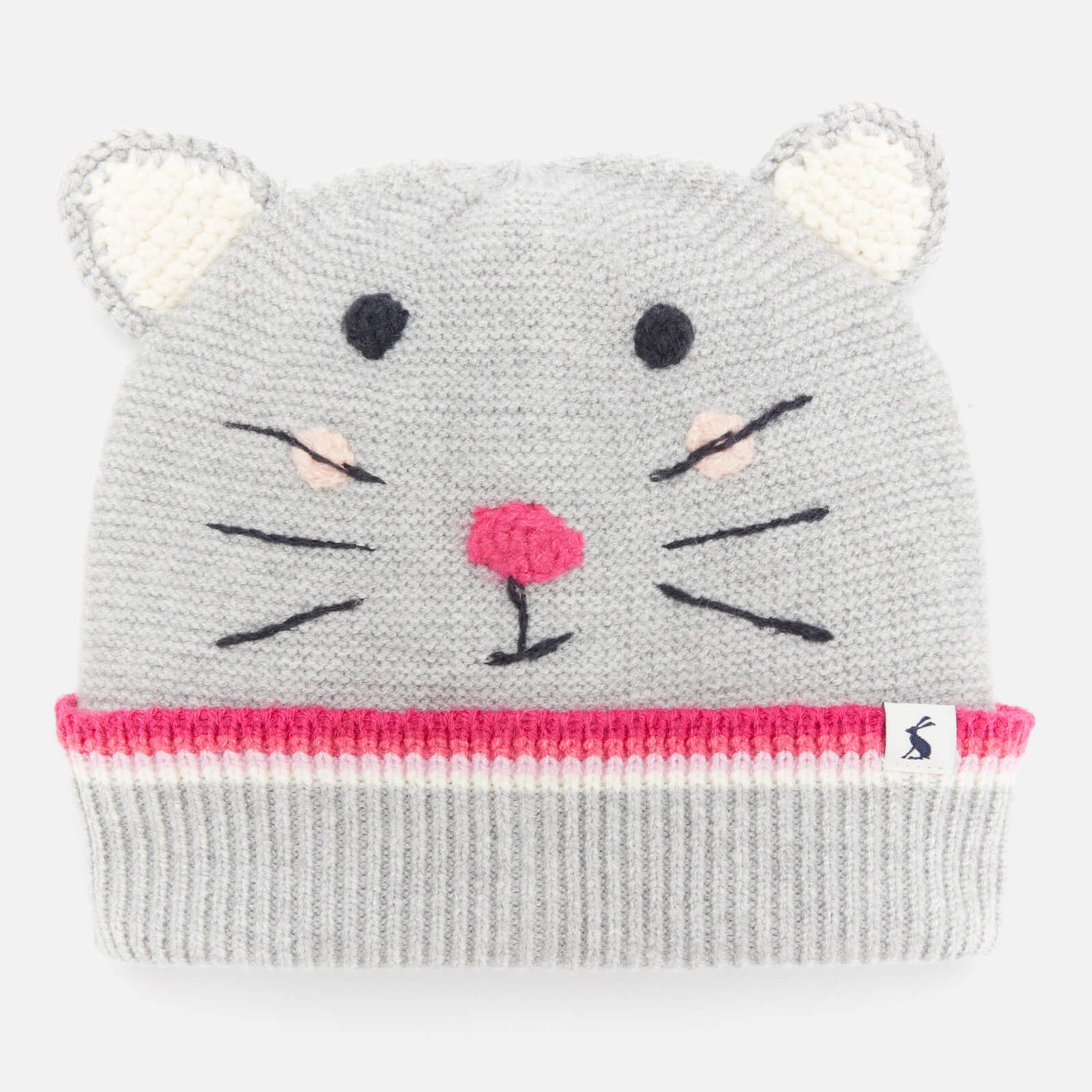 Joules Girls' Mouse Beanie - Grey - 3-7 Years