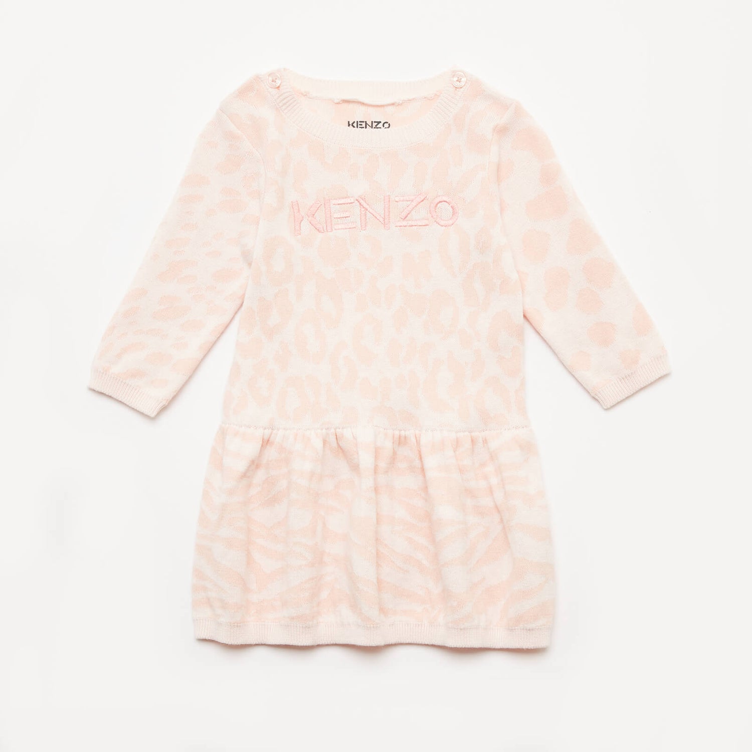 KENZO Newborn Animal Print Dress - Pale Pink