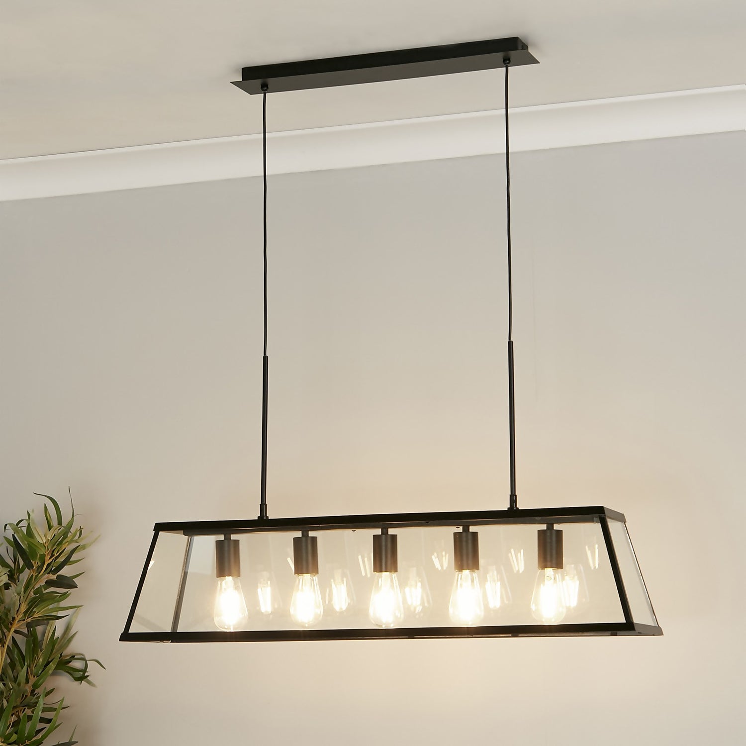 Black industrial outlet ceiling light