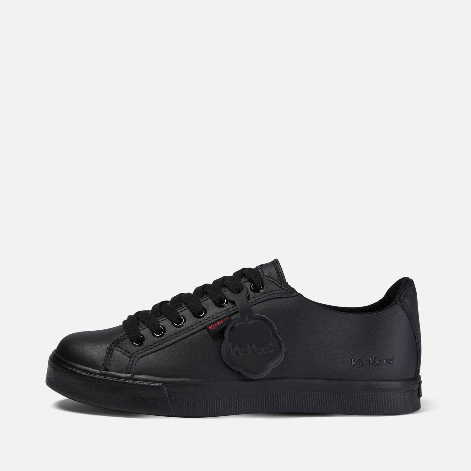 Kickers Youth Tovni Lacer Leather Shoes - Black - 4