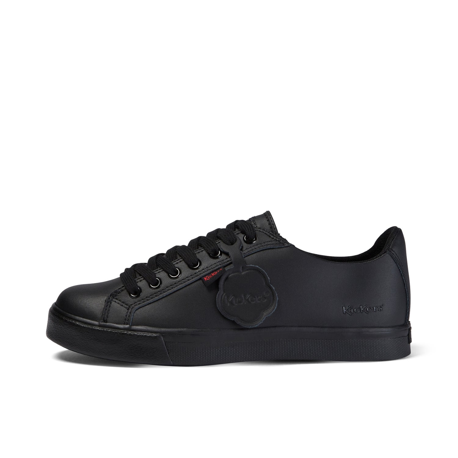 Kickers Youth Tovni Lacer Leather Shoes - Black - 5