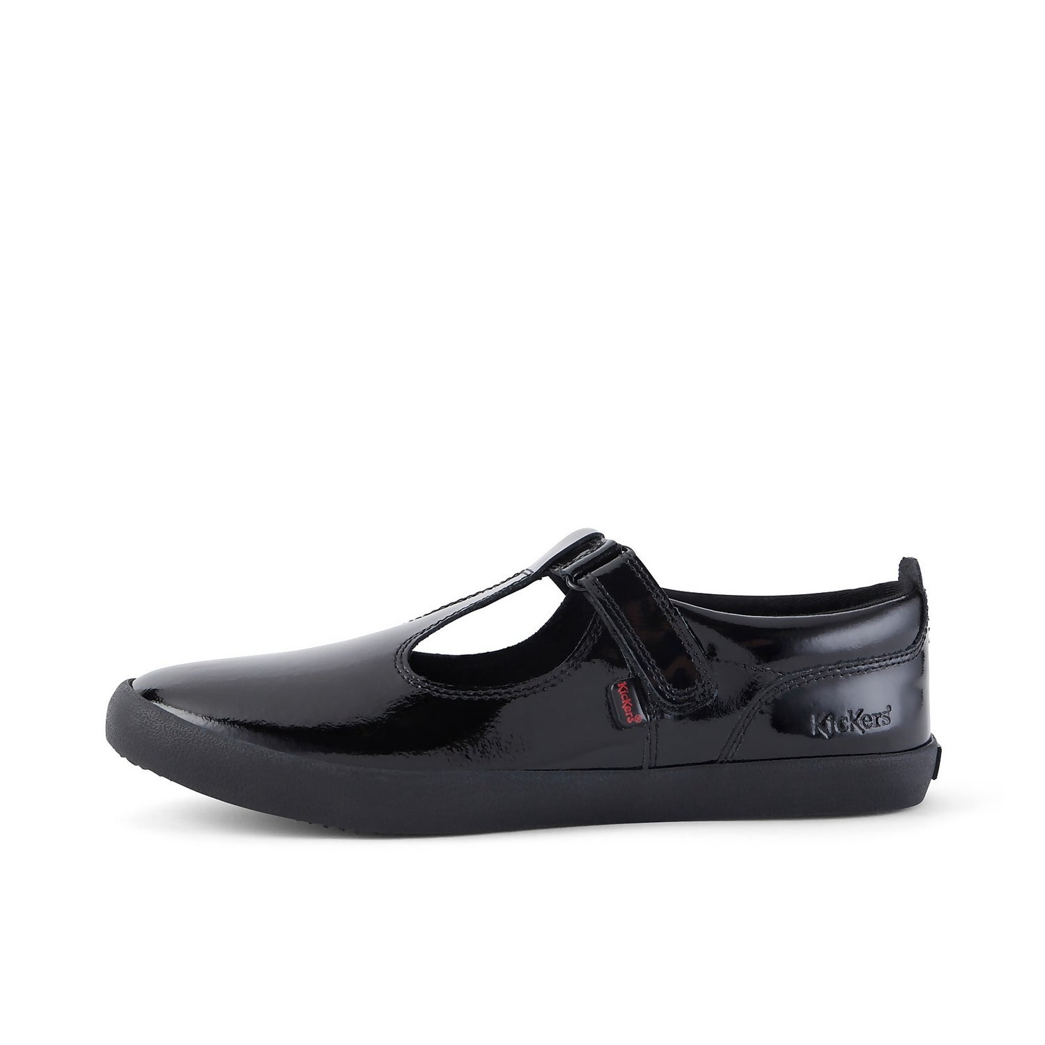 Youth Womens Kariko T Bar Patent Leather Black Kickers