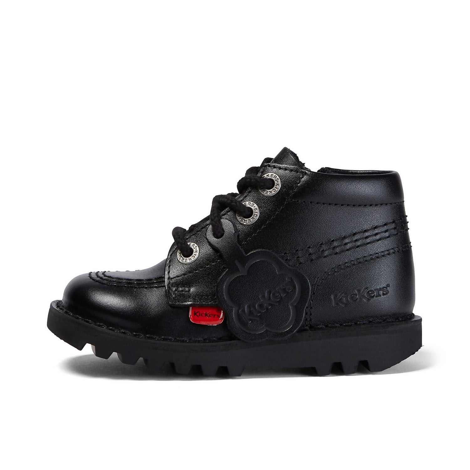 Kickers Kids' Kick Hi Zip Leather Boots - Black - 7