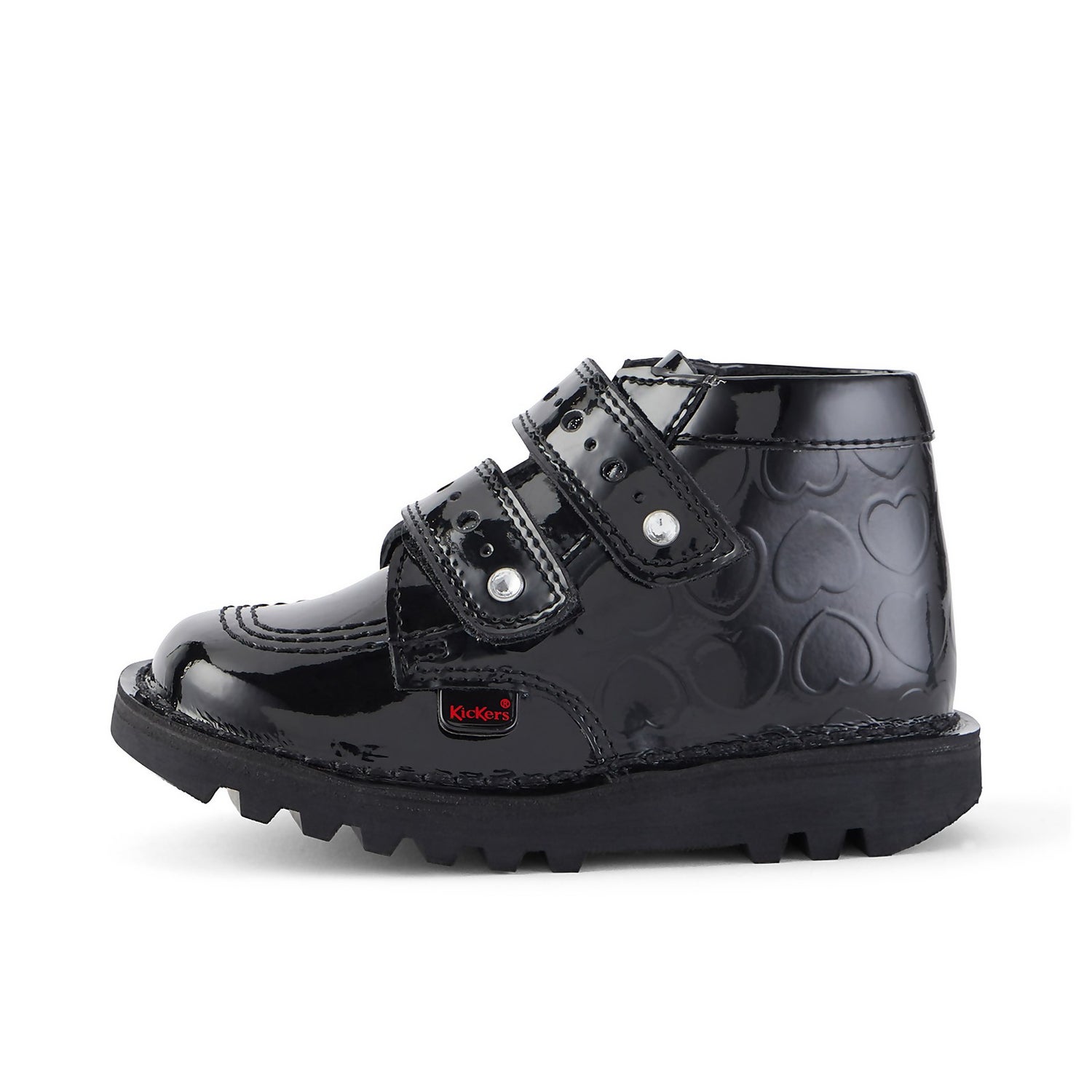Infant Girls Kick Hi Heart Patent Leather Black Kickers