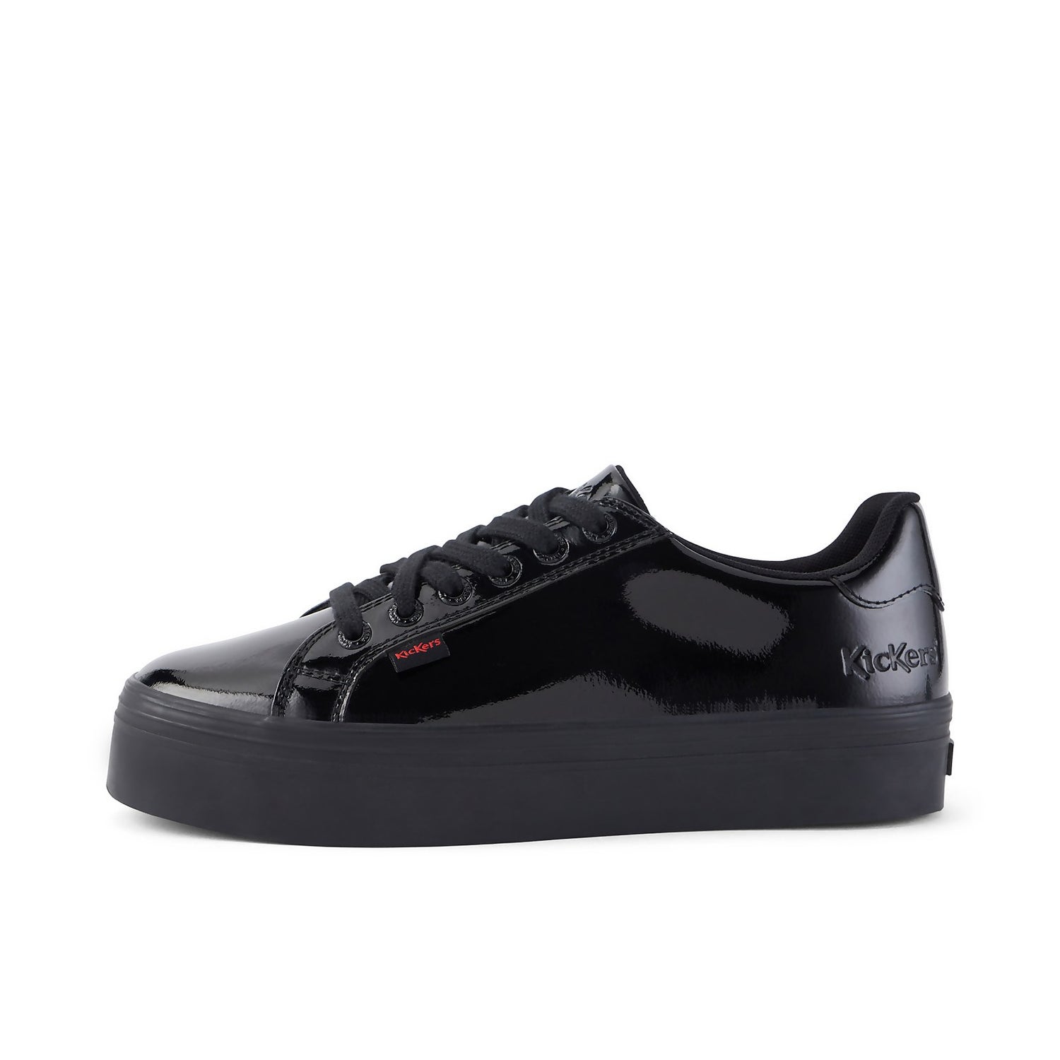 Adult Womens Tovni Stack Patent Leather Black Kickers