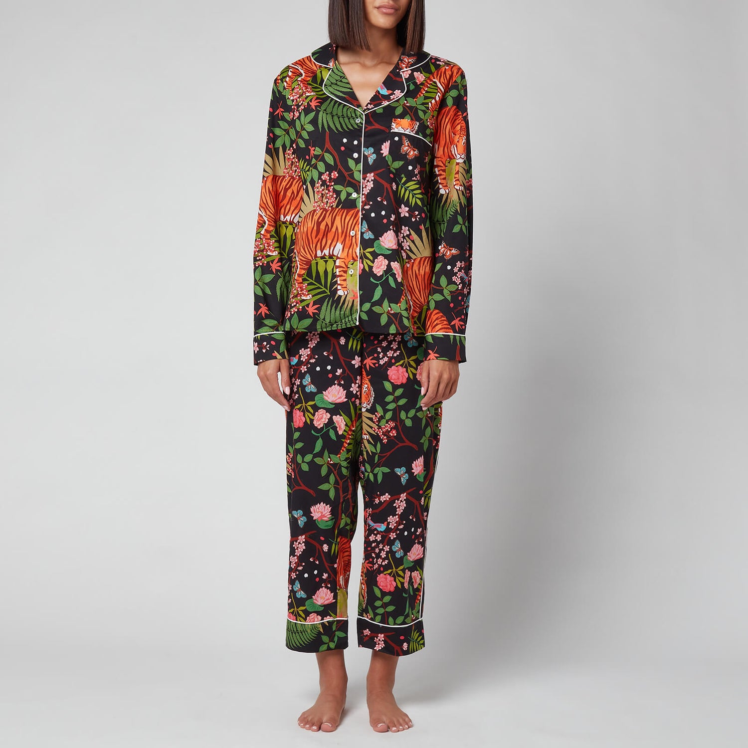 Karen Mabon Women's Midnight Tiger Pyjama Set - Navy - S