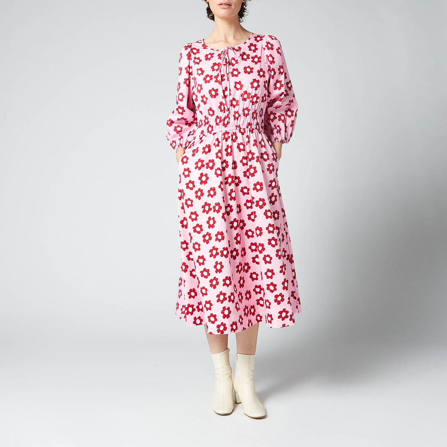 Kitri Women's Medora Pink Floral Cotton Dress - Pink Floral - UK 8