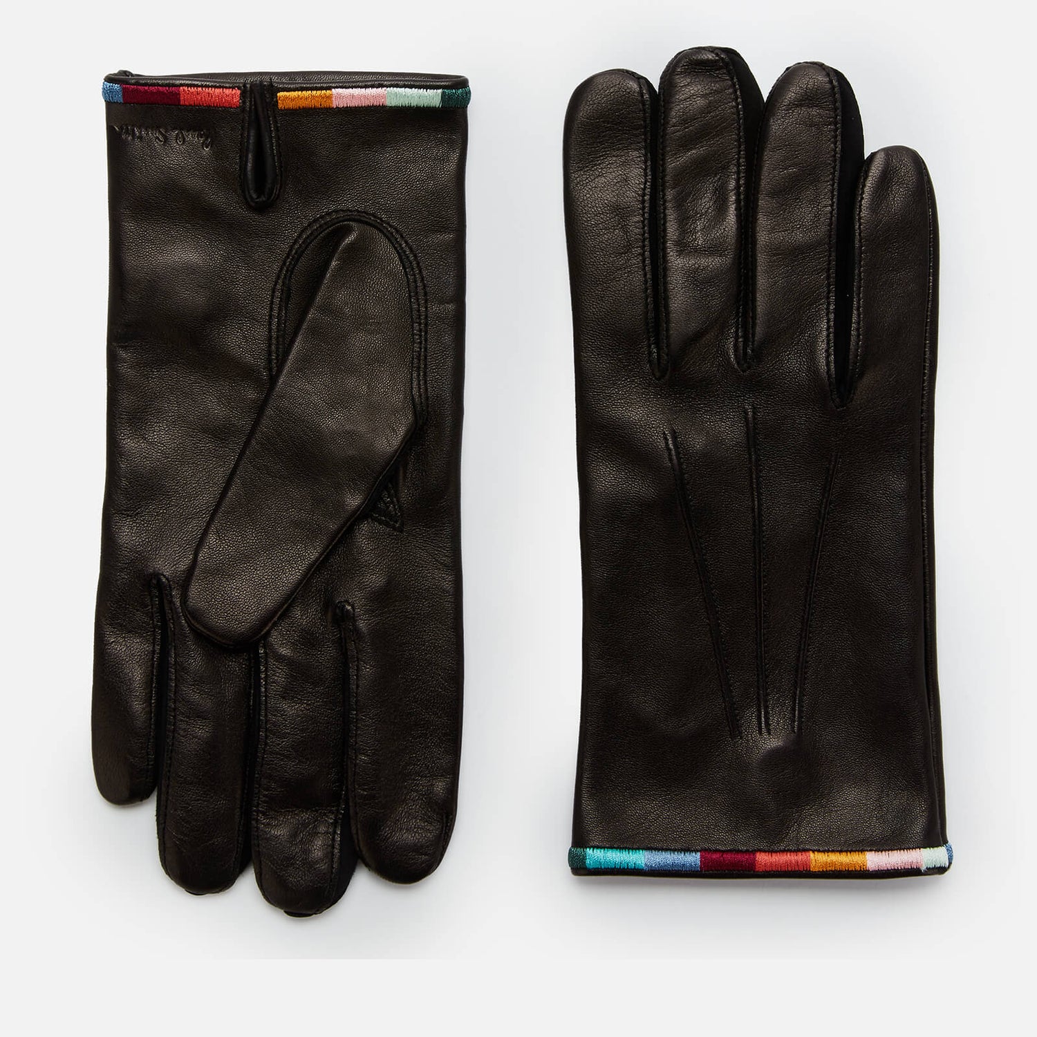PS Paul Smith Men's Embroidered Leather Gloves - Black - S