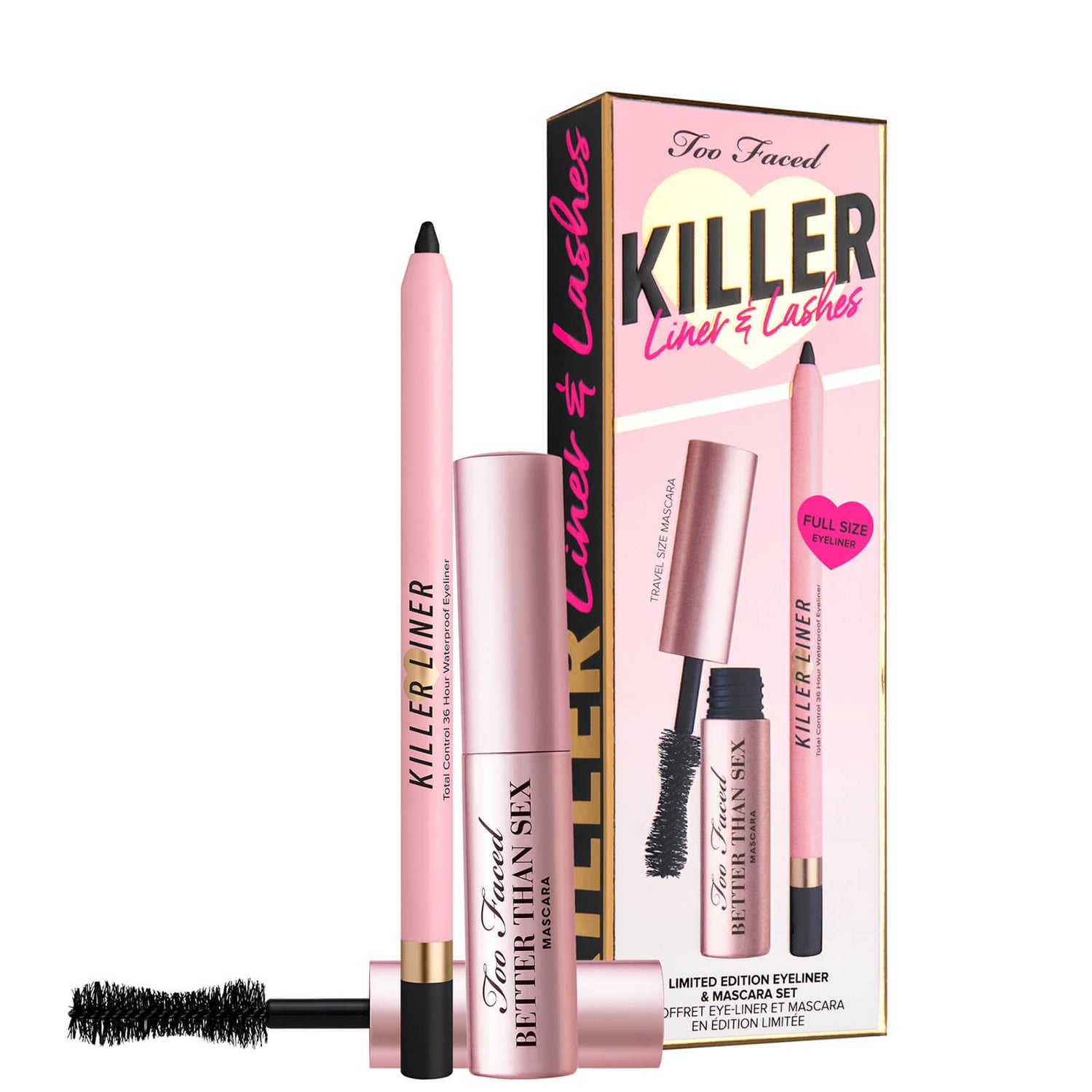 Too Faced Limited Edition Killer Lashes and Liner Mascara and Eyeliner Duo Set (värde £28.00)