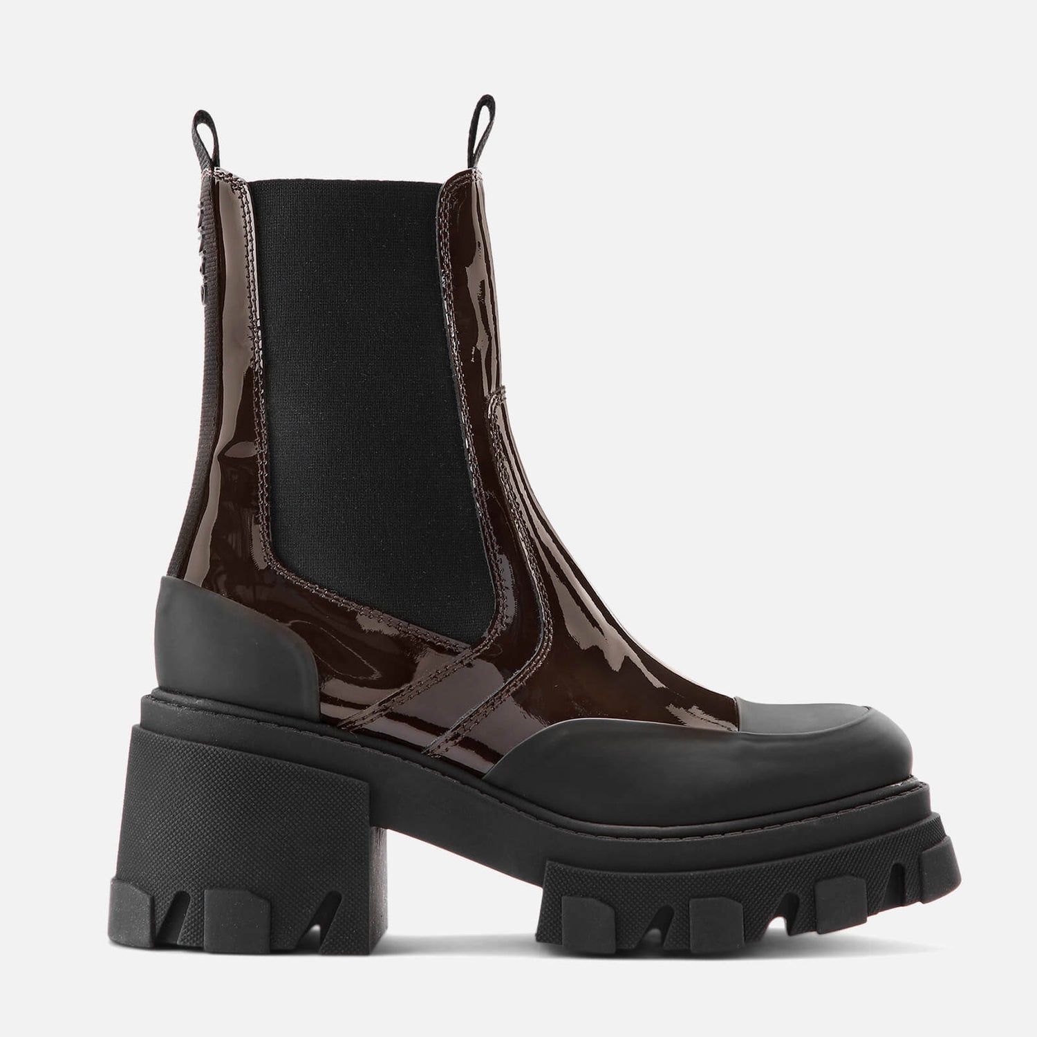 Ganni Women's Patent Leather Heeled Boots - Mole - UK 3