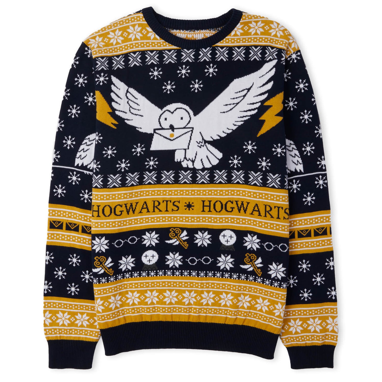 Harry Potter Owl Mail Christmas Knitted Jumper Navy