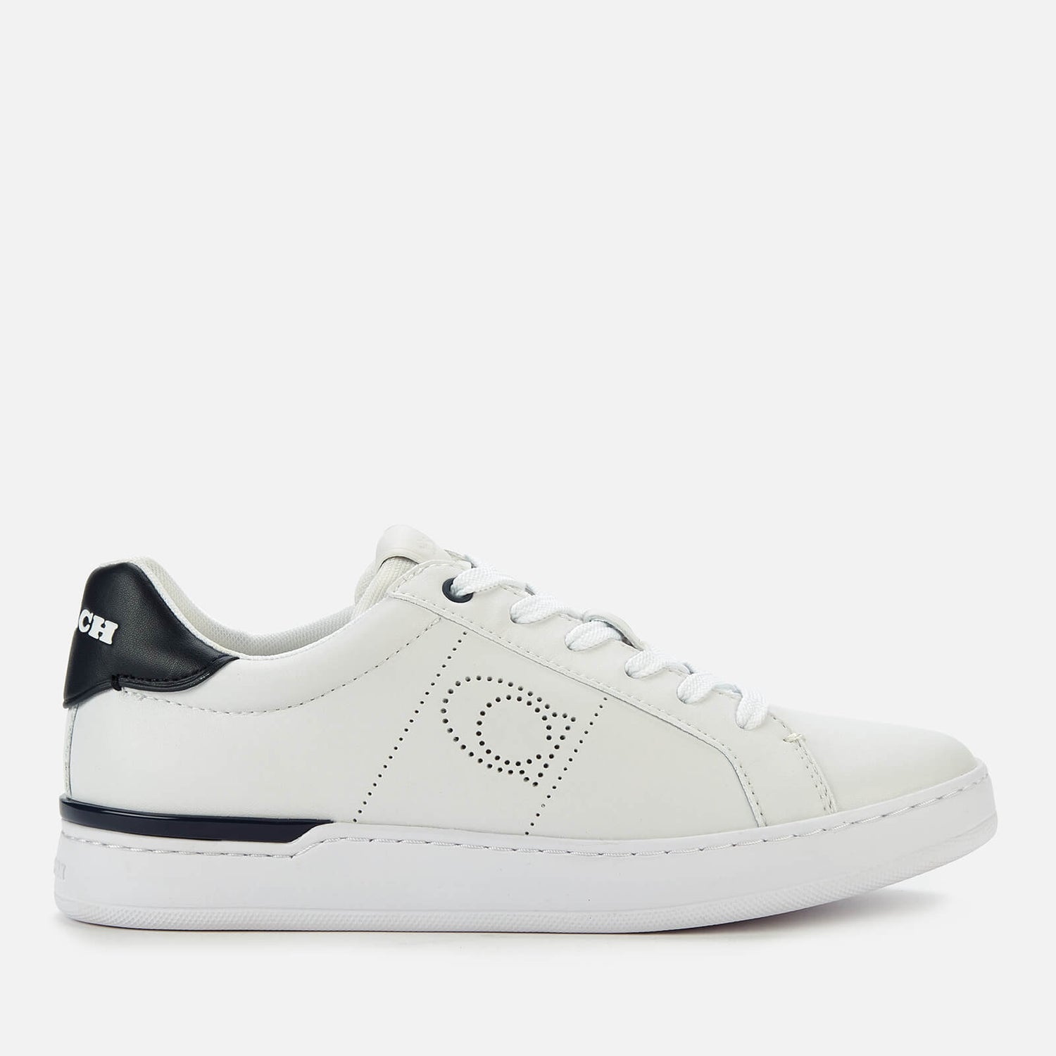 Coach Women's Lowline Leather Cupsole Trainers - Optic White/Midnight Navy - UK 3