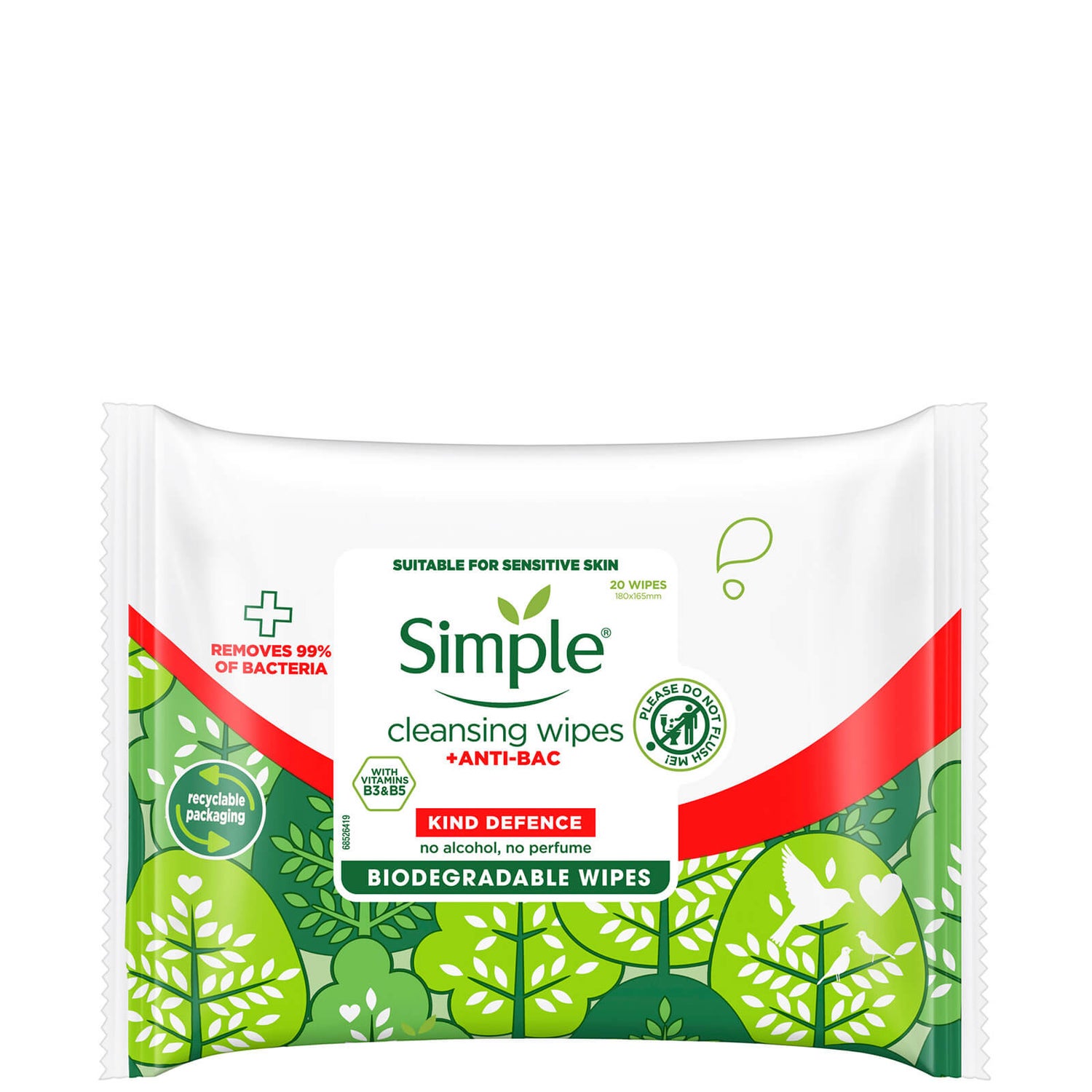 Simple Kind Defence Anti-Bac Cleansing Wipes