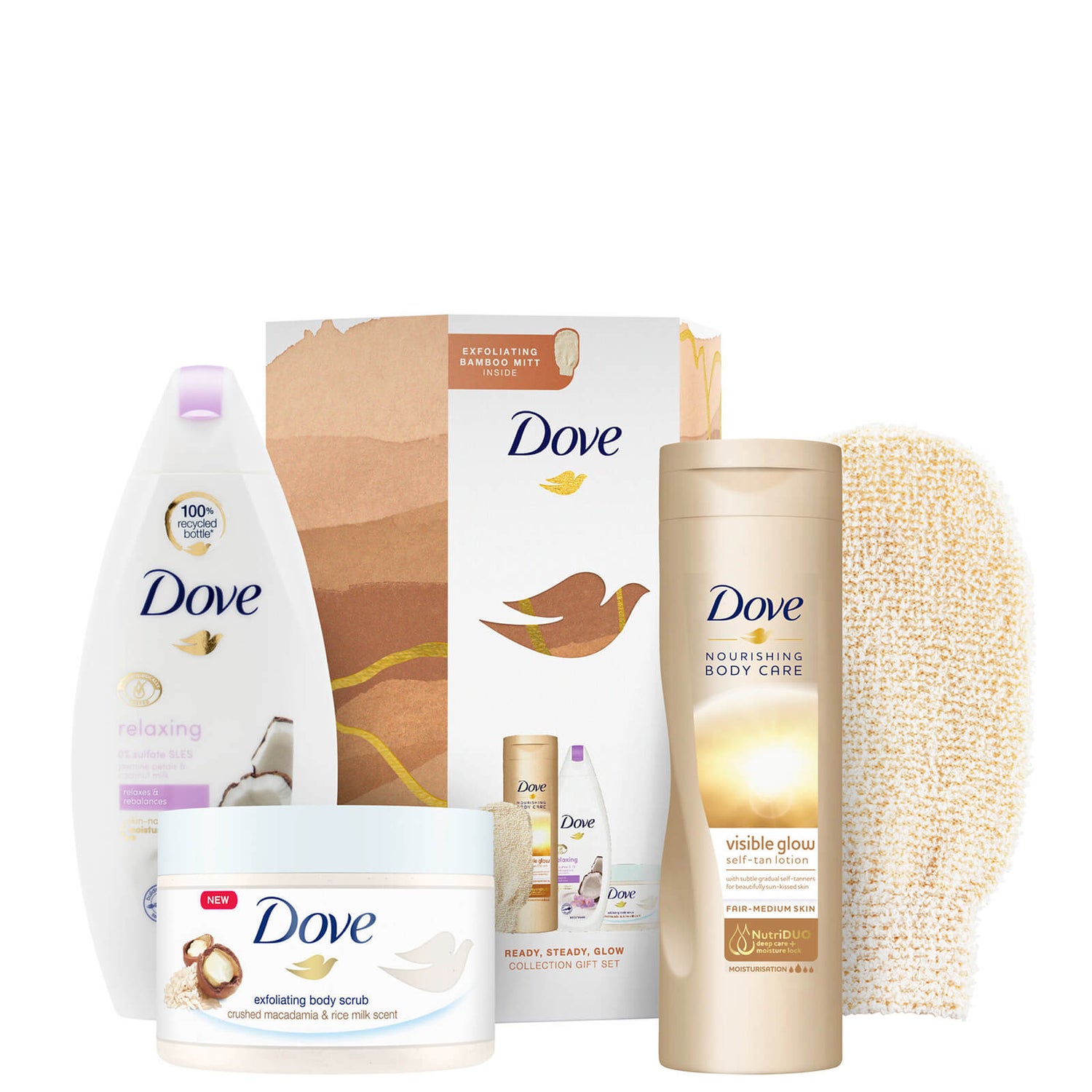 Dove Ready Steady Glow Collection Gift Set -lahjapakkaus