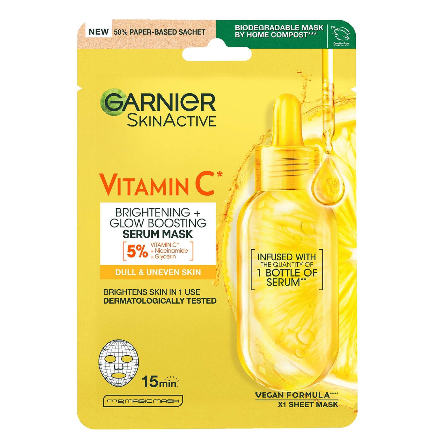 Garnier SkinActive Moisture Bomb Vitamin C Sheet Mask 28g