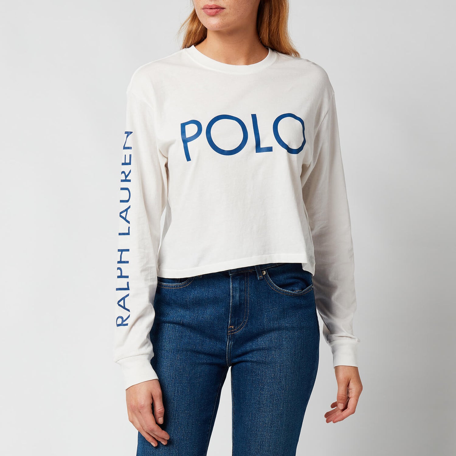 Polo Ralph Lauren Women's Logo Sleeve Logo T-Shirt - Deckwash White - S