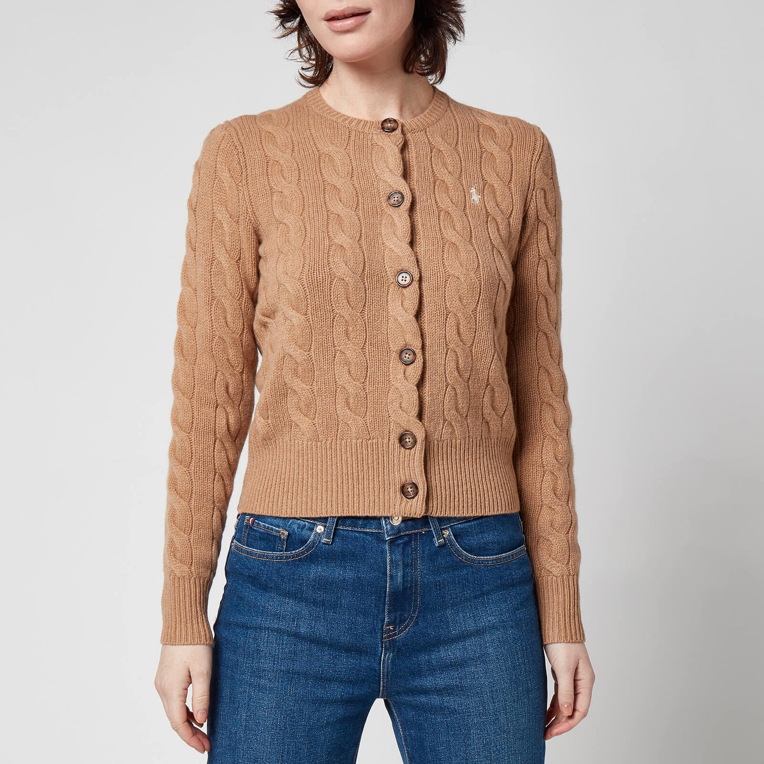 Polo Ralph Lauren Women's Logo Cardigan - Collection Camel Melange