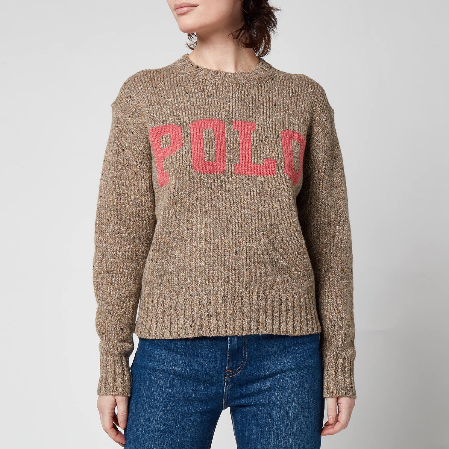 Polo Ralph Lauren Women's Classic Polo Sweatshirt - Tan/Pink Multi