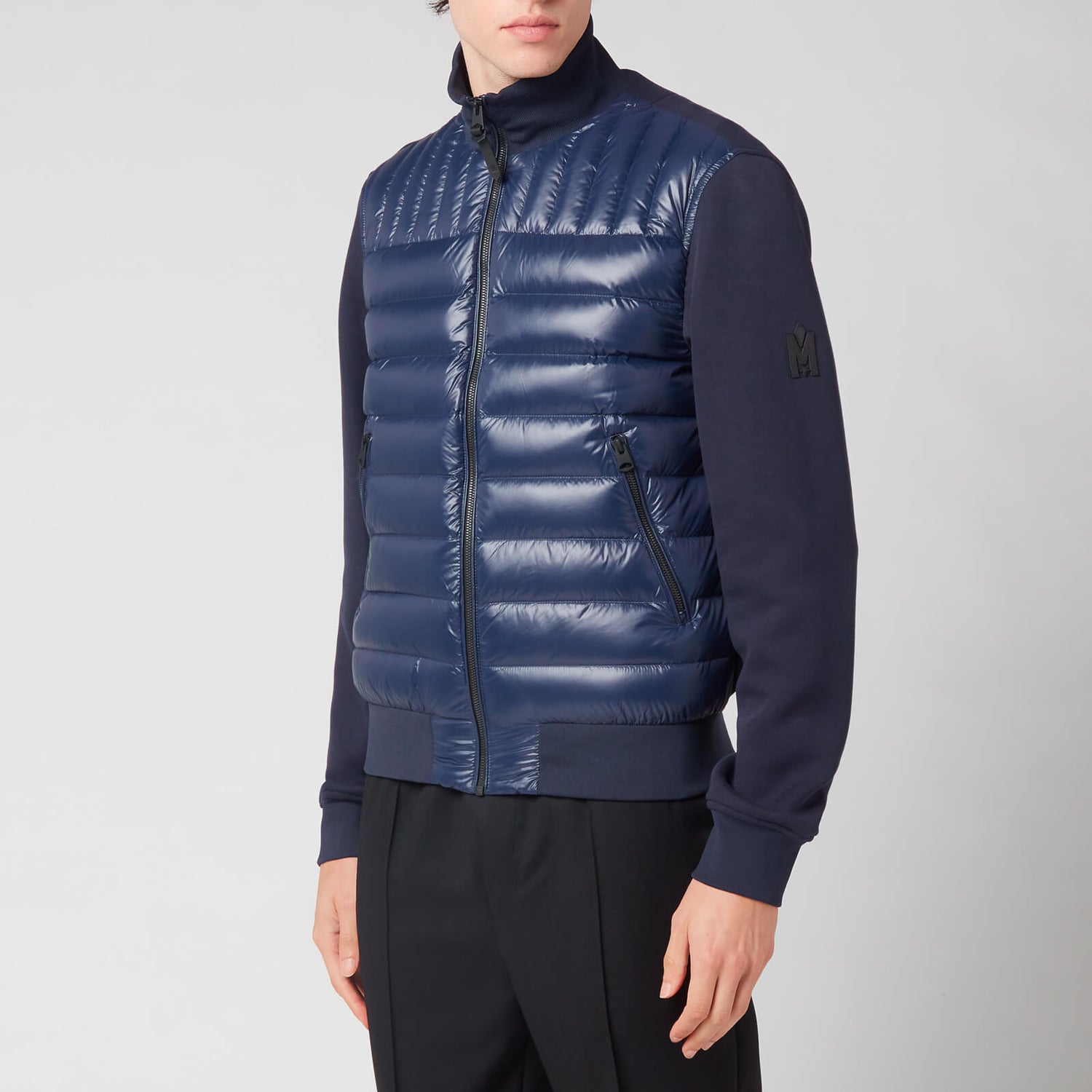 Mackage Men's Collin Bomber Jacket With Quilted Down Front Body - Navy - XXL