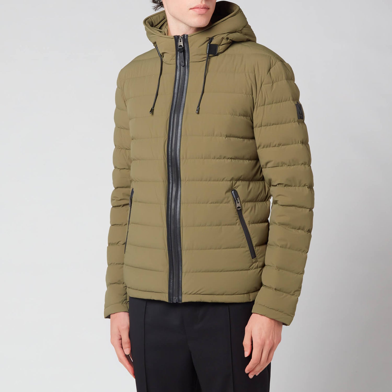 Mackage Men's Mike Stretch Lightweight Down Jacket With Hood - Olive - 36/XS