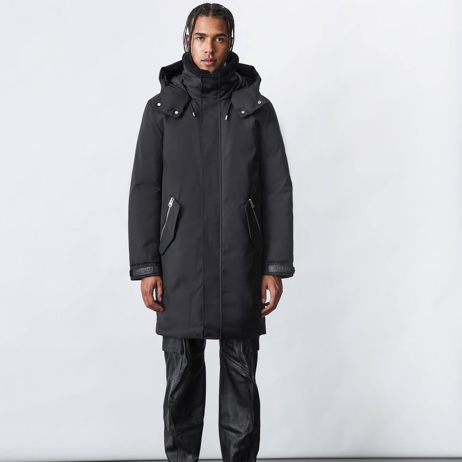 Mackage Men's Kason Long Hooded Coat - Black - 36/XS