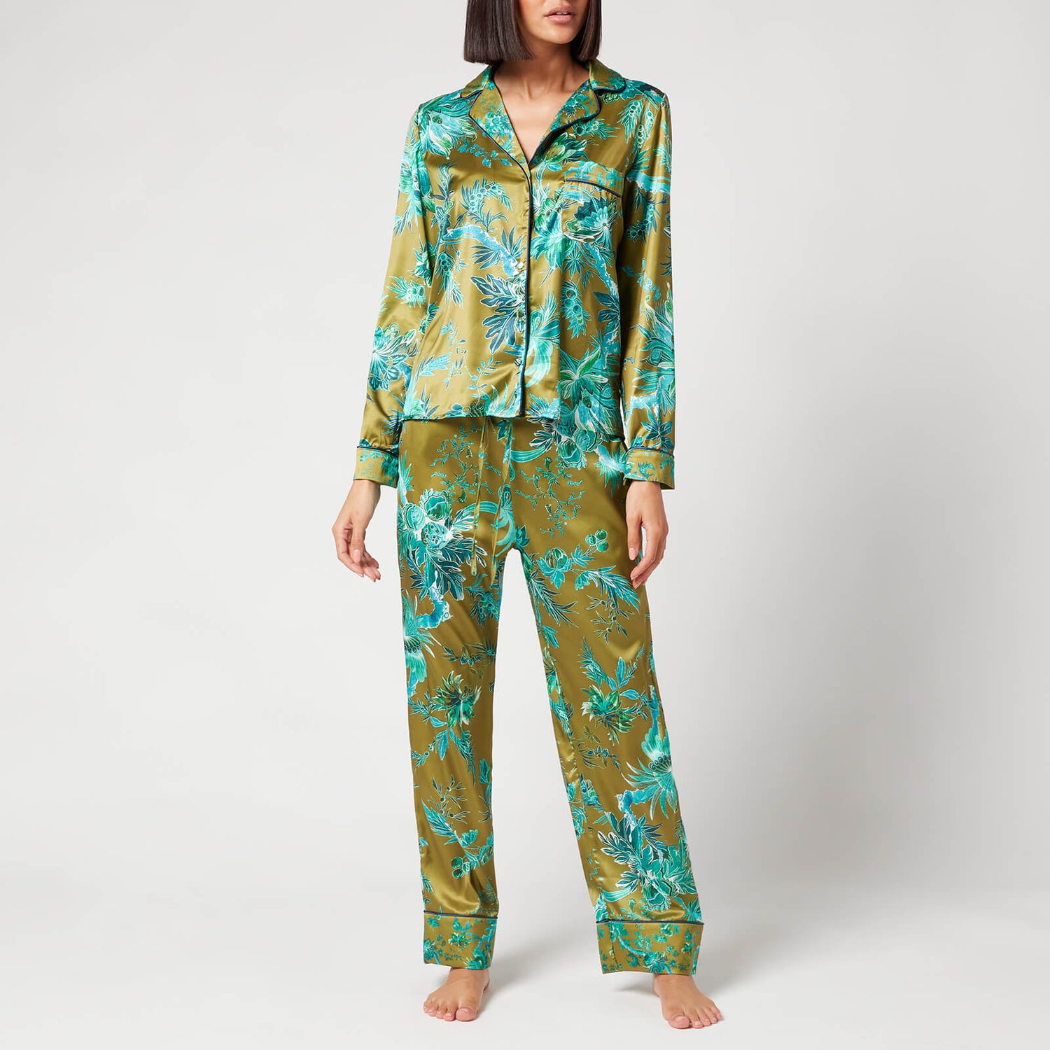 Hope & Ivy Women's Josie Pyjama Set - Gold/Green