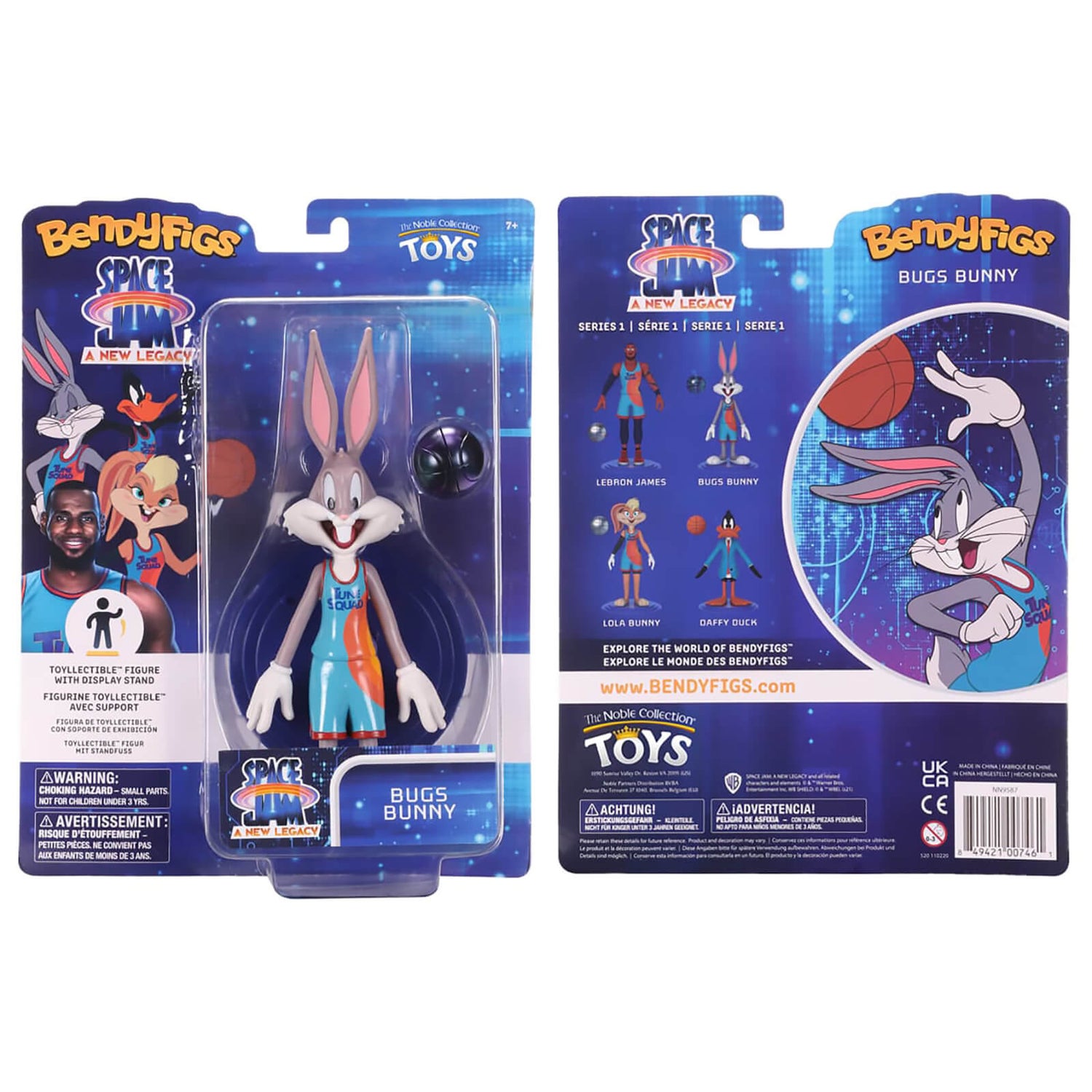 Noble Collection Space Jam: A New Legacy Bugs Bunny BendyFig 7.5 Inch Action Figure