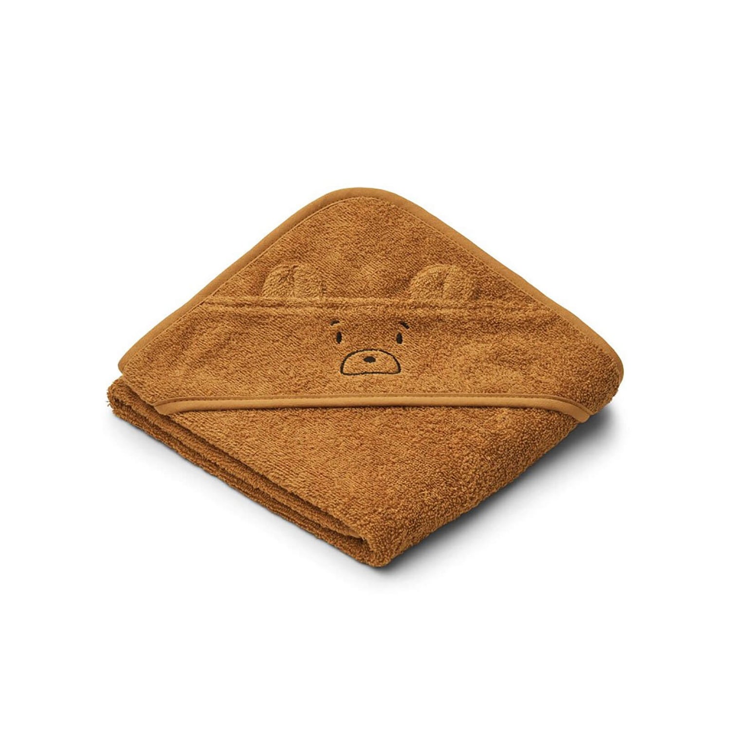 Liewood Albert Baby Hooded Towel - Mr Bear Golden Caramel - One Size