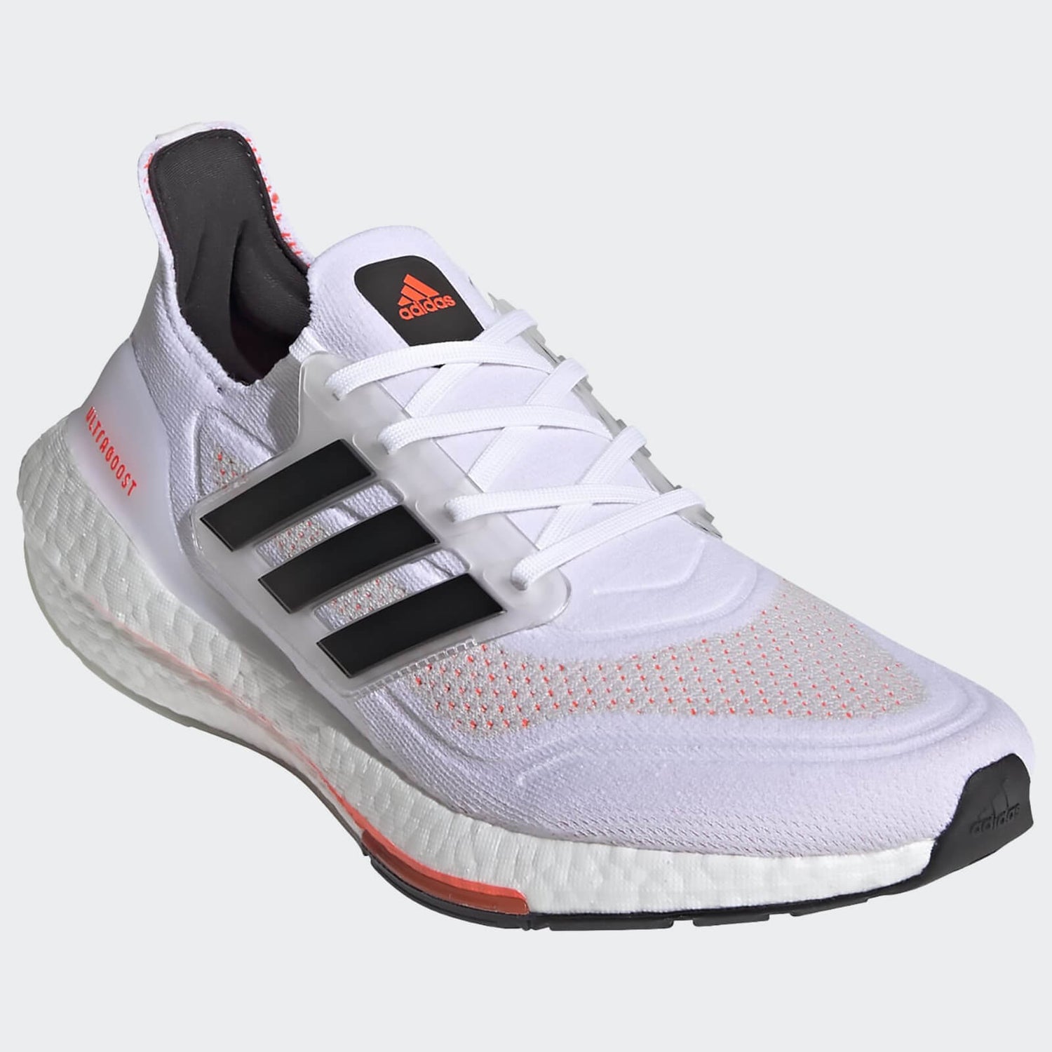 Adidas Ultra Boost 21 Running Shoes Ftwr White Core Black Solar Red Probikekit Uk