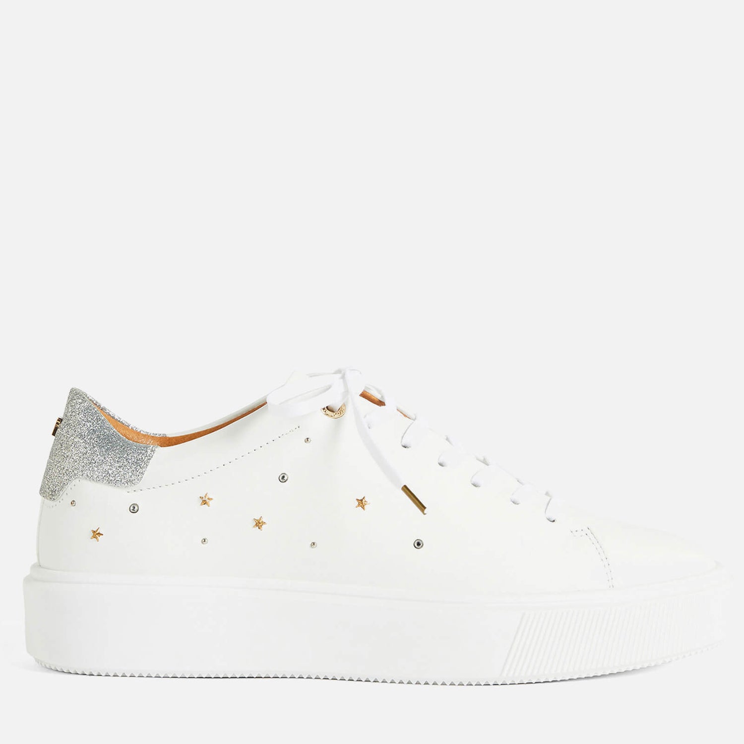 Ted Baker Women's Starriy Leather Flatform Trainers - White