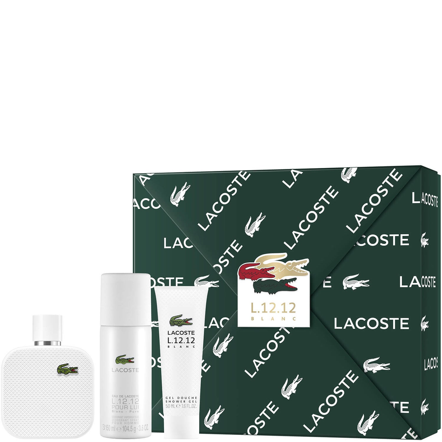 Lacoste L.12.12 Blanc For Him Eau De Toilette 100ml Gift Set