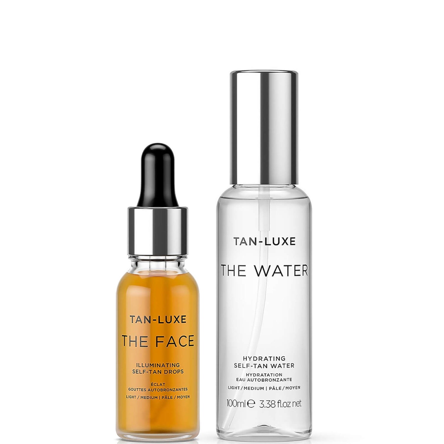 Tan-Luxe Face and Water Travel Large Bundle - Light-Medium (Worth £42.00)