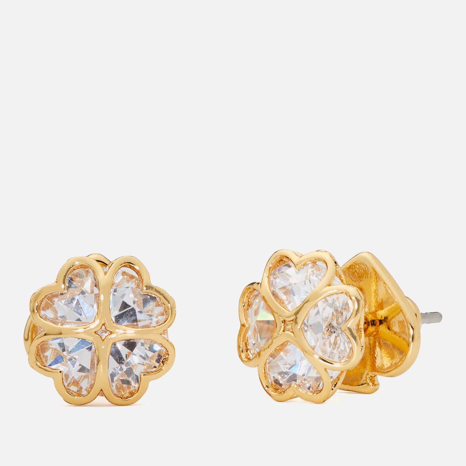 Kate Spade New York Women's Sparkly Spade Studs - Clear/Gold