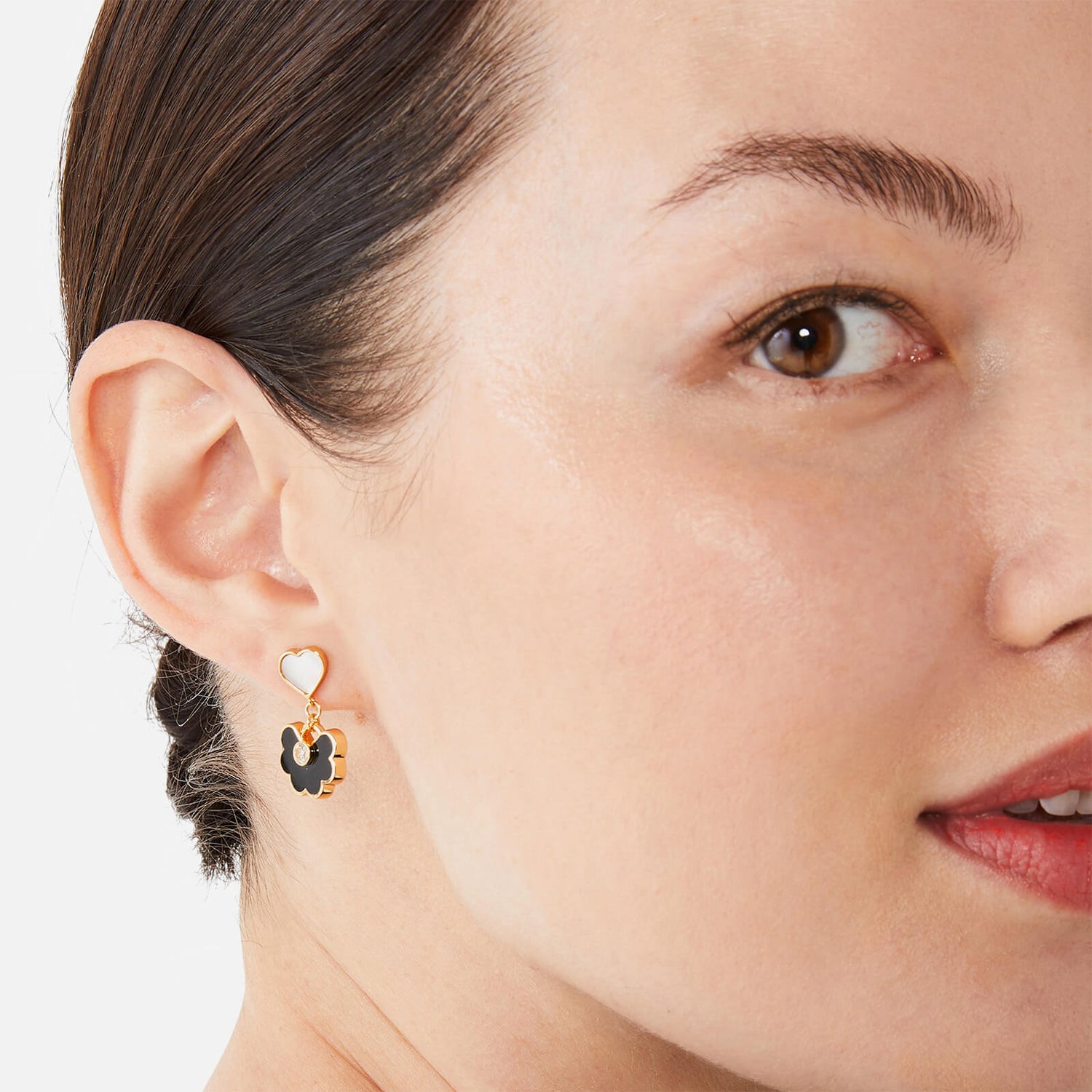 Kate Spade New York Women's Spade Flower Drop Earrings - Black/Gold