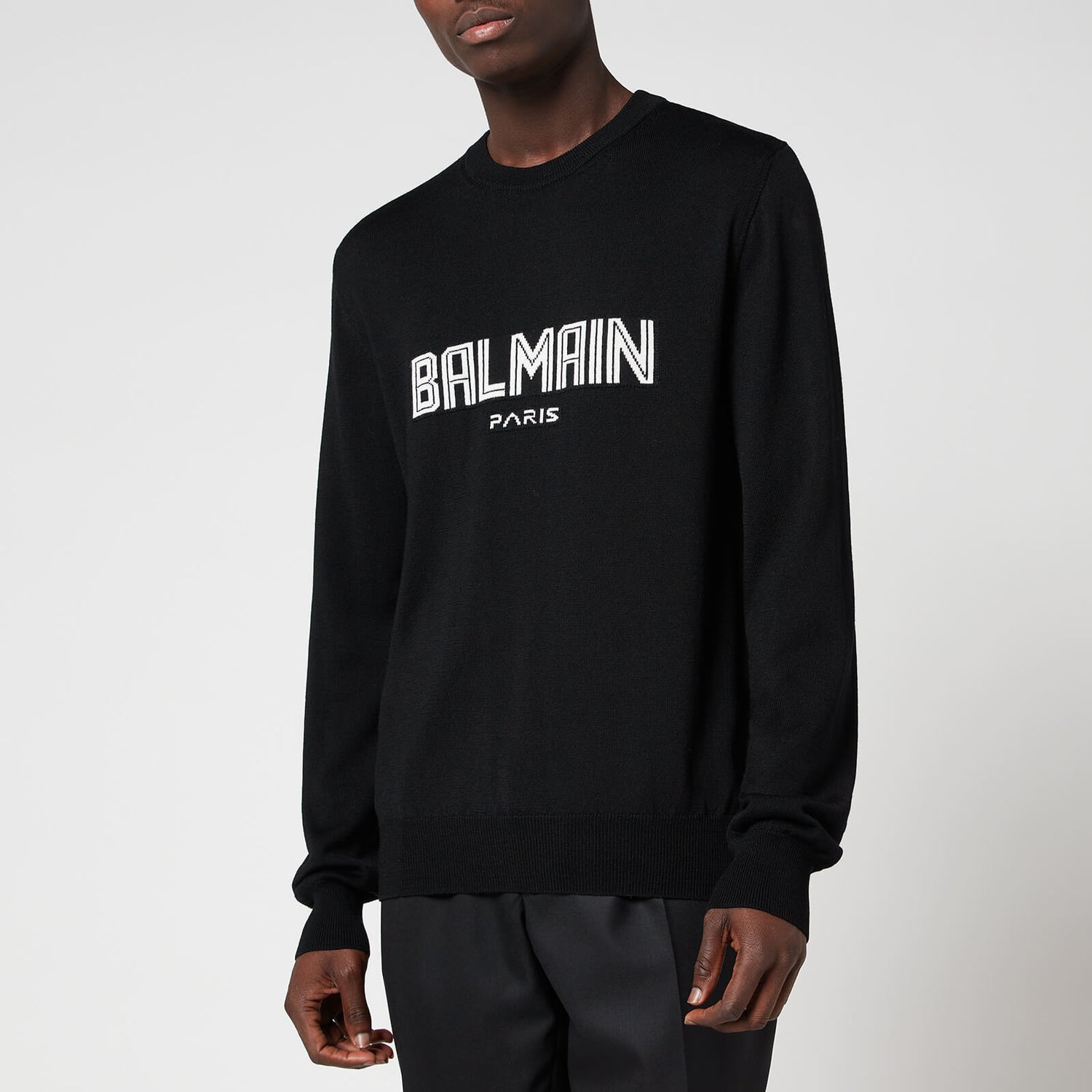 Balmain Men's Knitted Jumper - Black/White - L