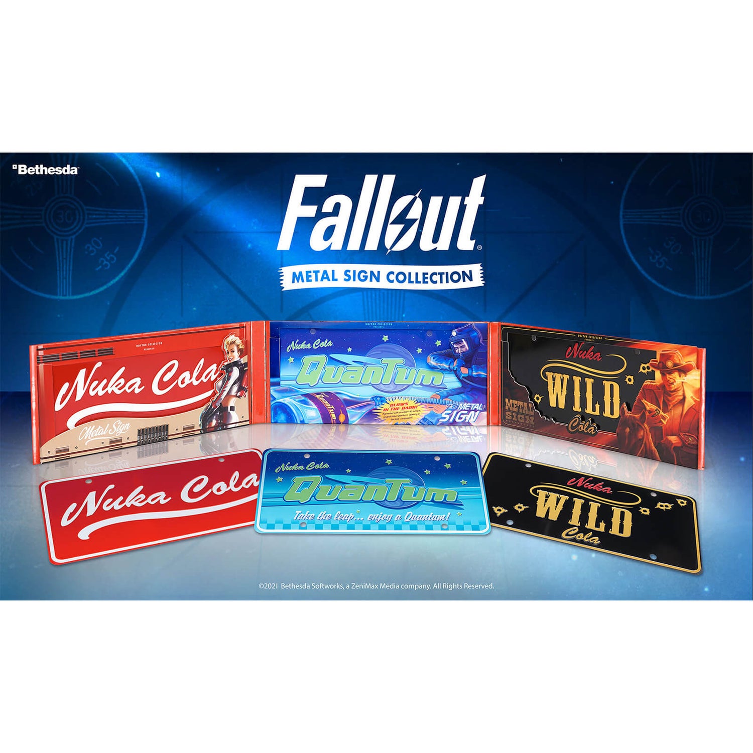 3 Panneaux Métalliques Nuka Cola de Fallout - Doctor Collector