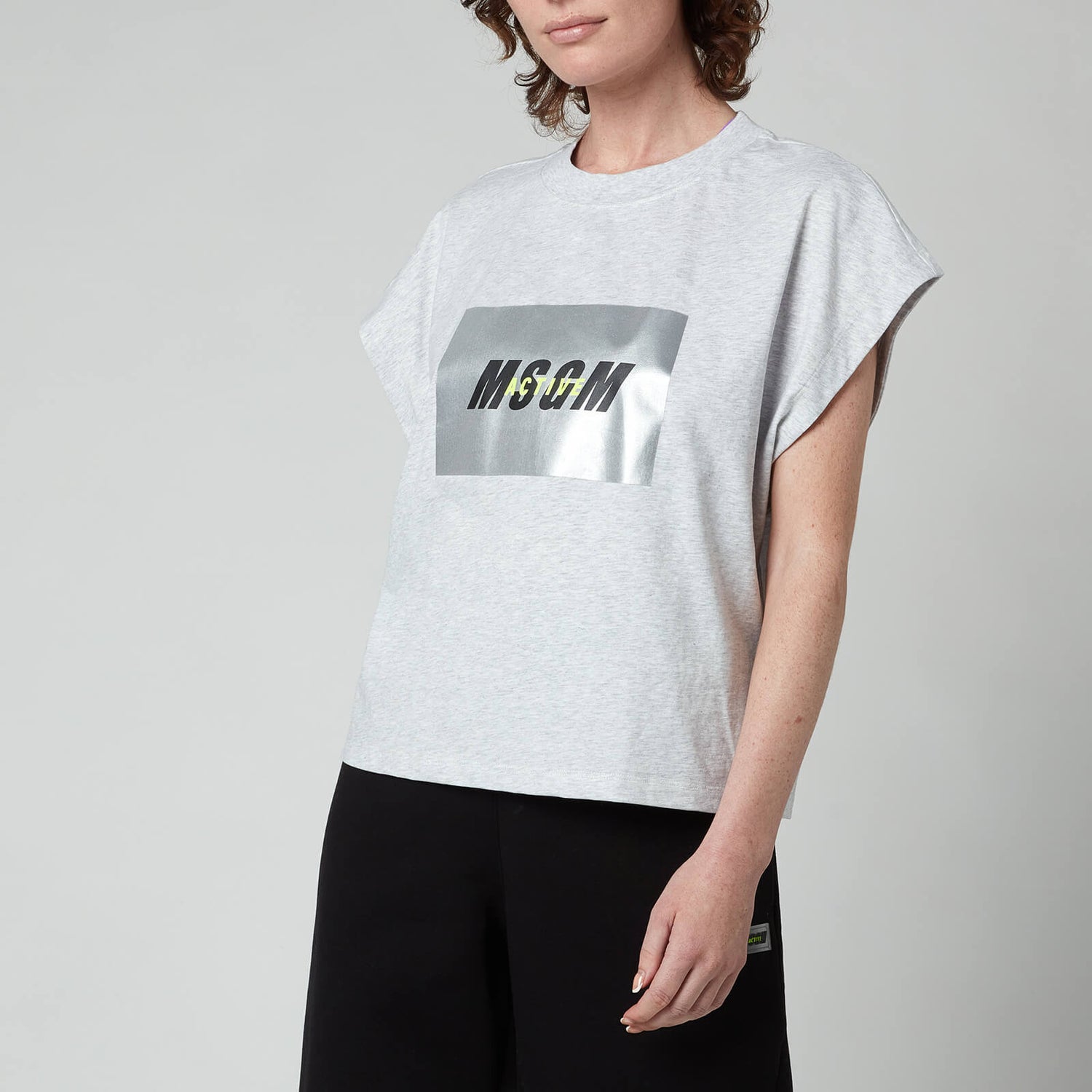 MSGM ActiveWomen's Sleeveless T-Shirt - Light Grey Melange