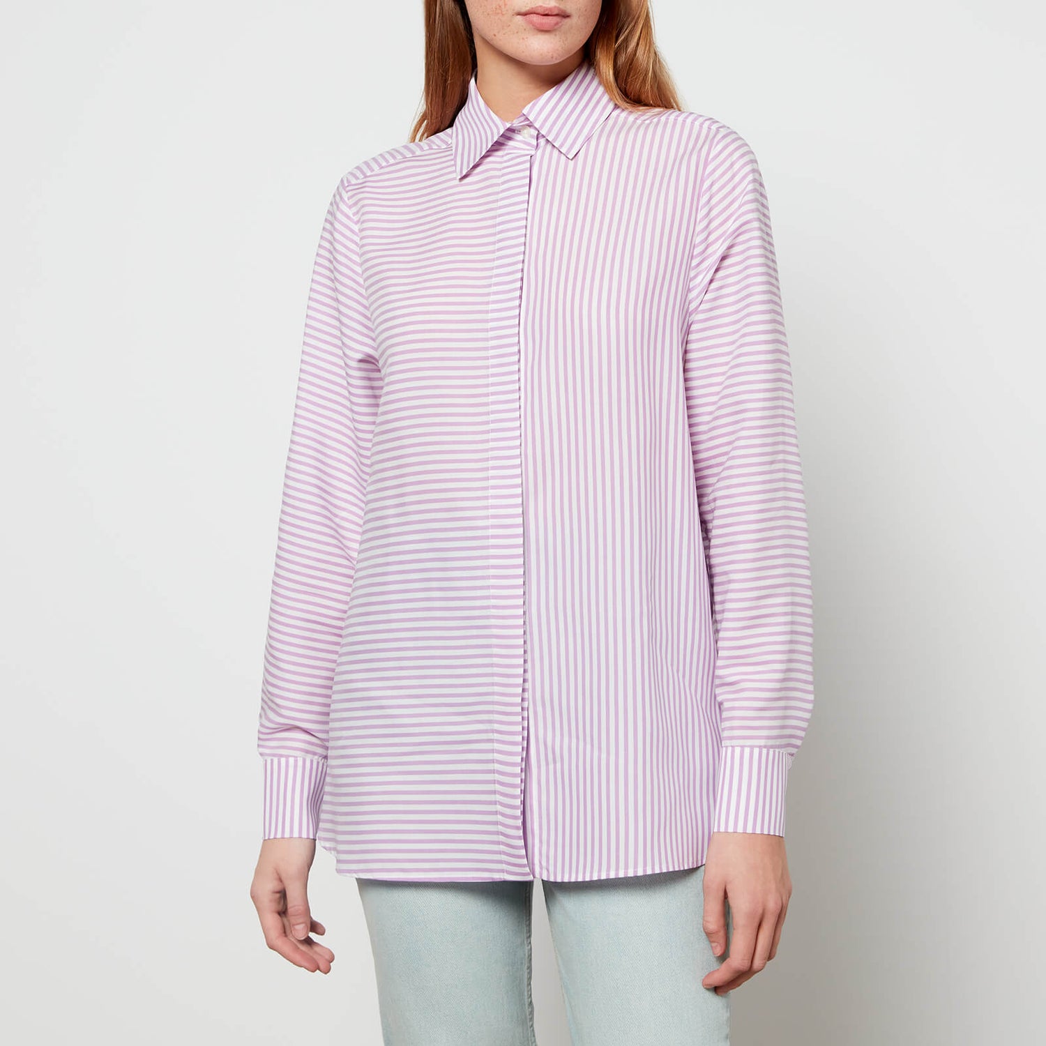 Être Cécile Women's Classic Shirt - Purple White Stripe - 34