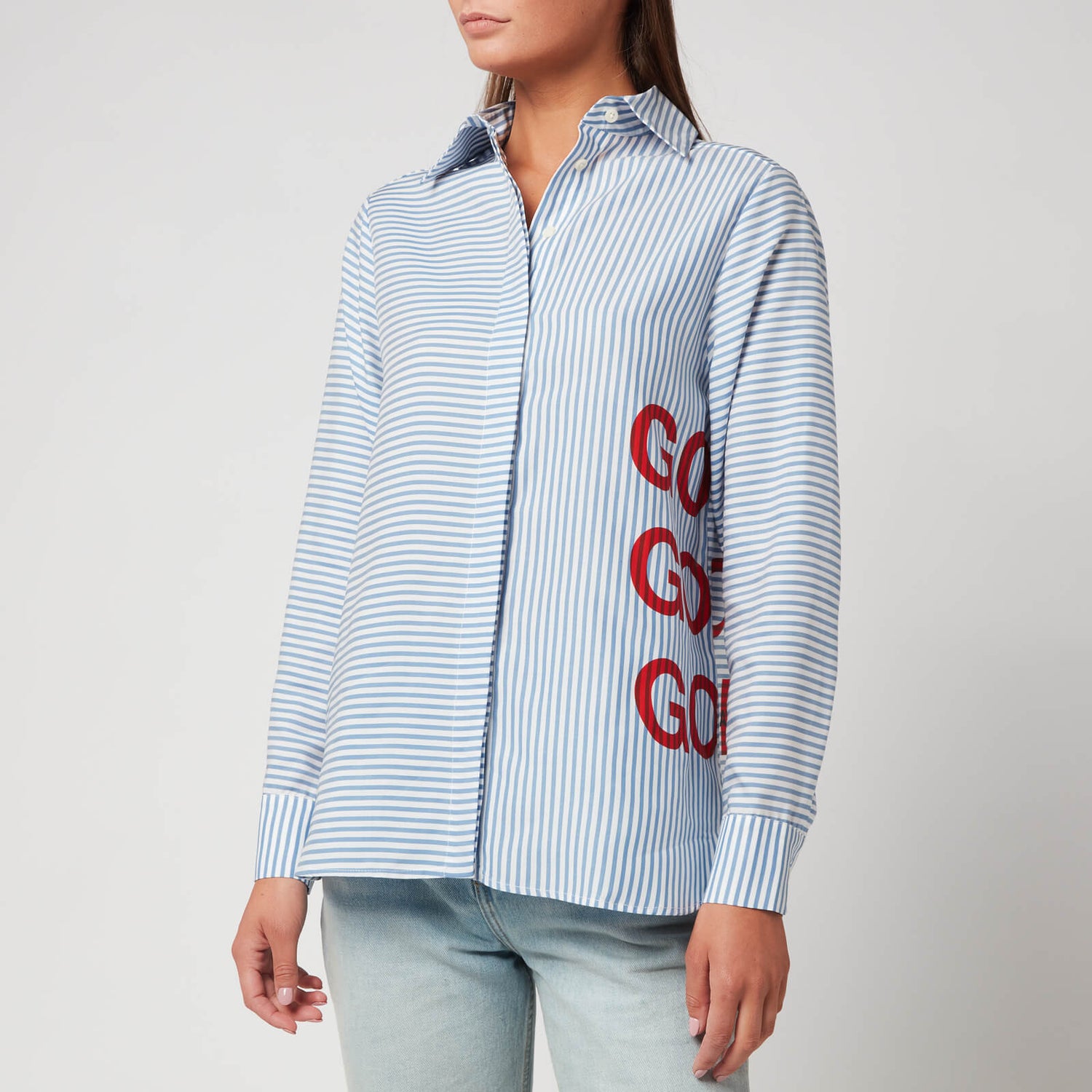 Être Cécile Women's Good Vibes Classic Shirt - Blue White Stripe - 34