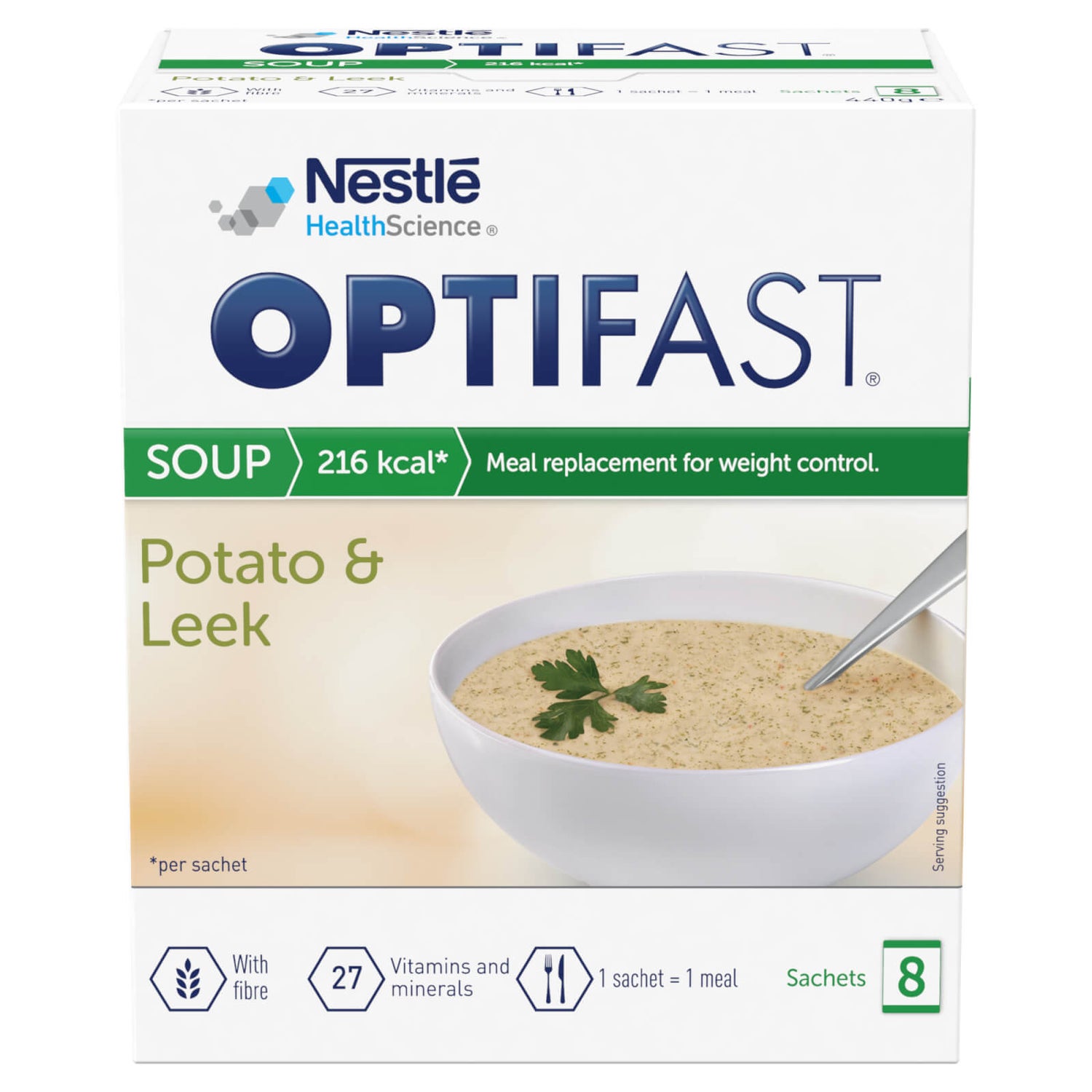 OPTIFAST Soup - Leak & Potato - 1 Month Supply - 4 Boxes (32 Sachets)