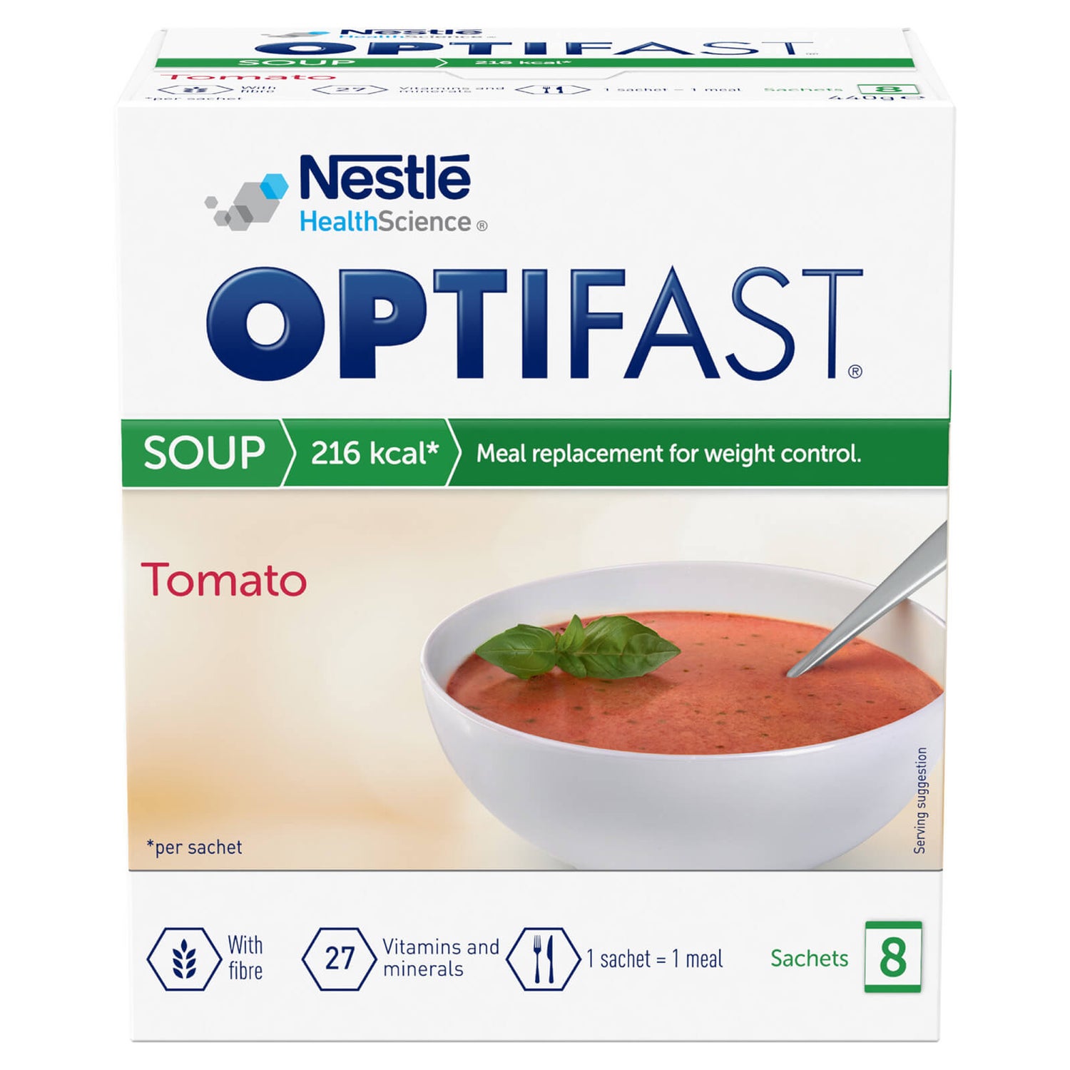 OPTIFAST Soup - Tomato - 1 Month Supply - 4 Boxes (32 Sachets)