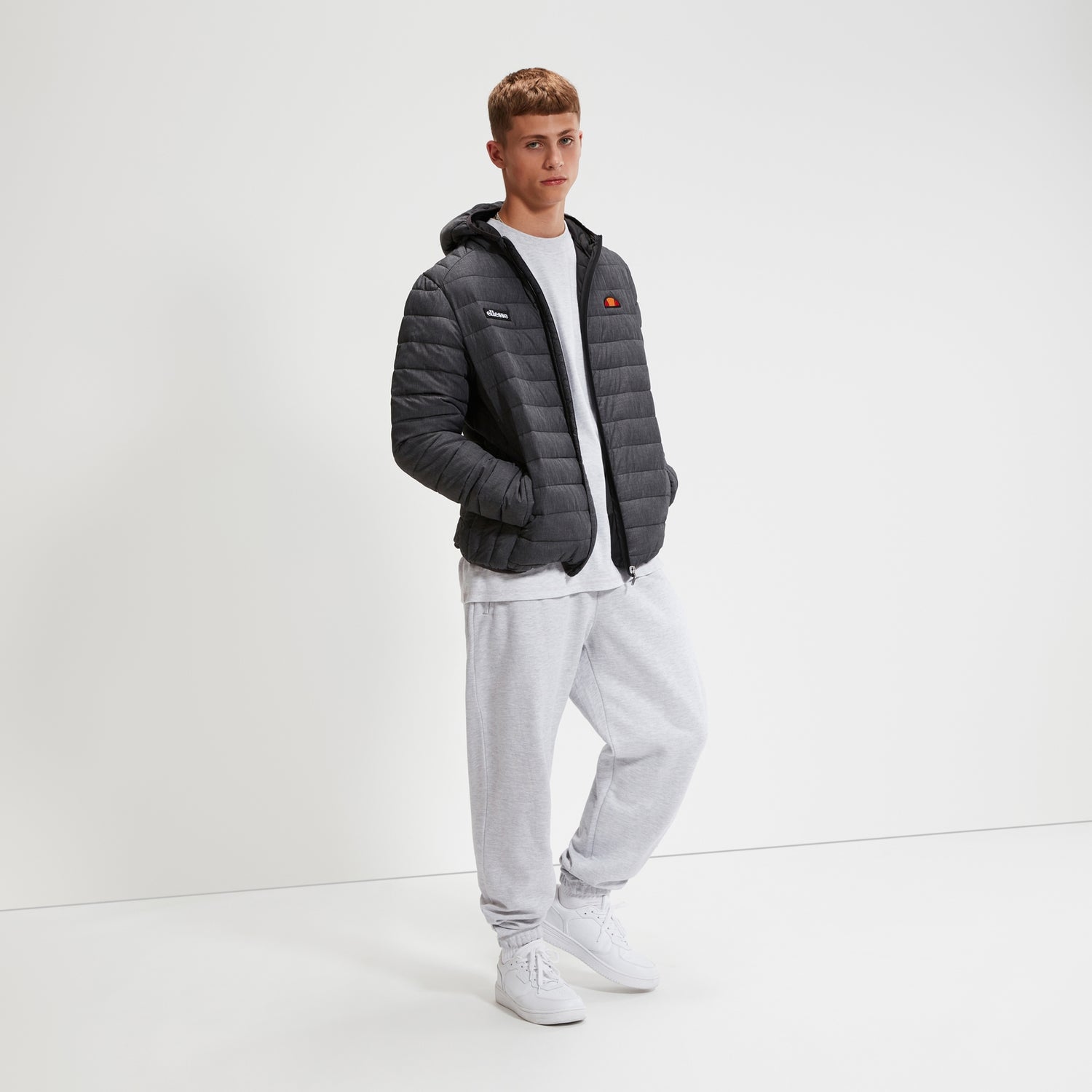 Men s Lombardy Padded Jacket Dark Grey Marl Ellesse